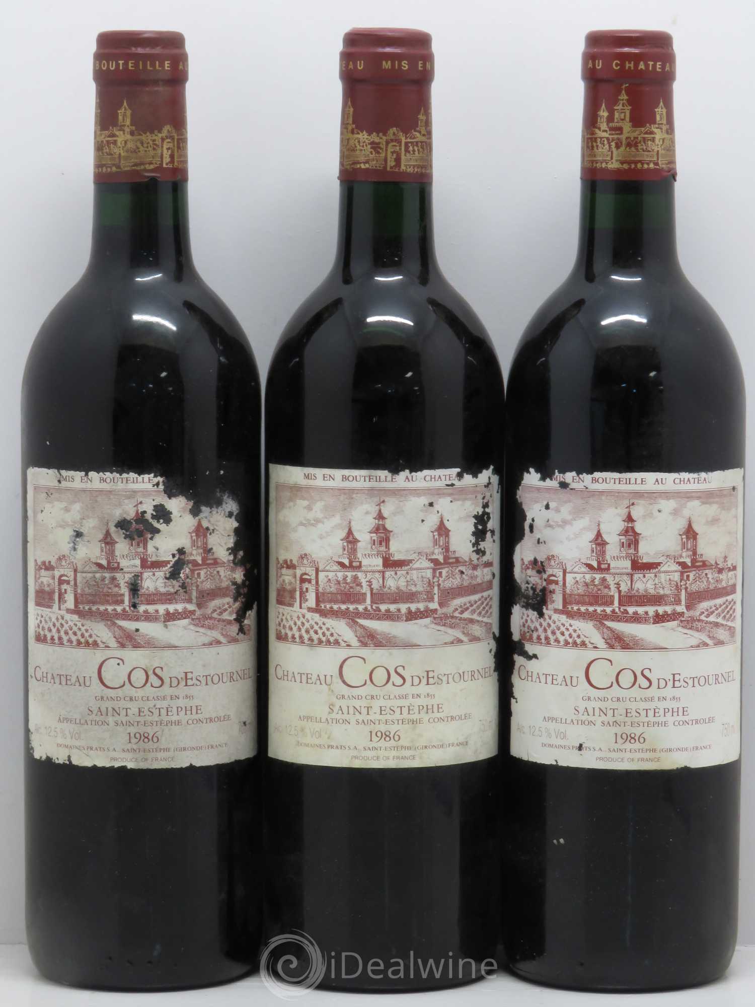 Cos d'Estournel 2ème Grand Cru Classé 1986 - Lot de 3 bouteilles - 0