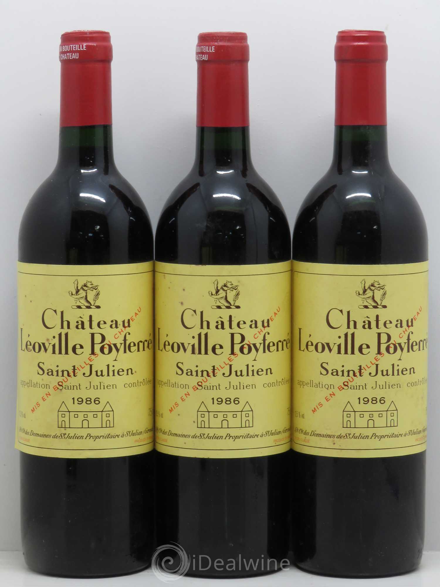 Château Léoville Poyferré 2ème Grand Cru Classé 1986 - Lot de 3 bouteilles - 0