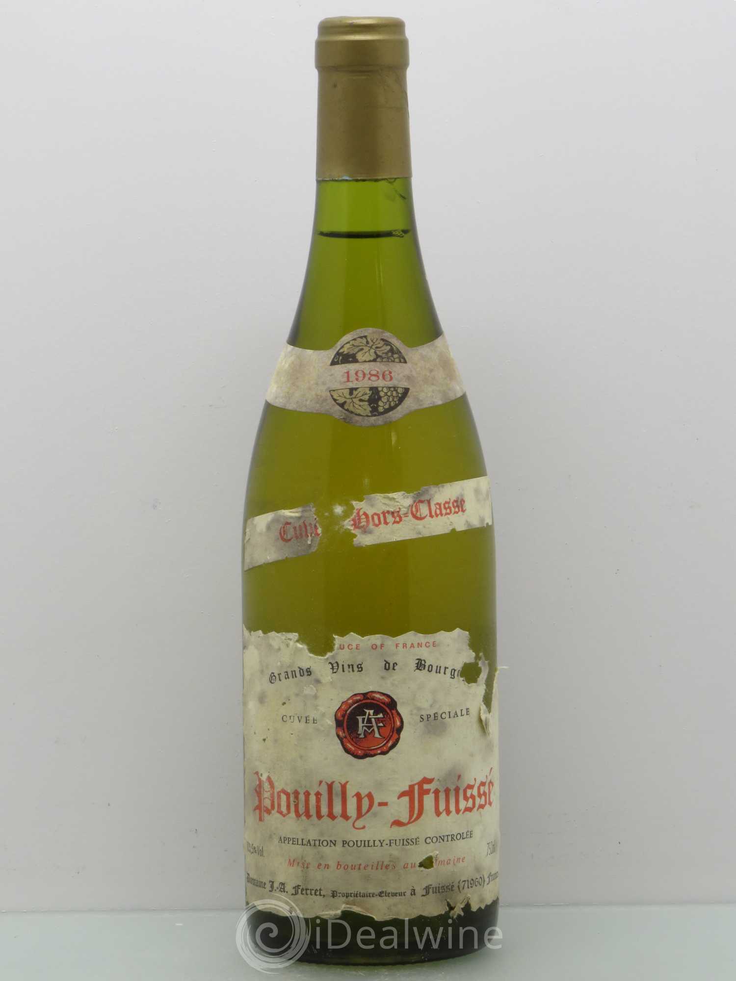 Pouilly-Fuissé Cuvee Hors Classe Mme Ferret 1986 - Posten von 1 Flasche - 0