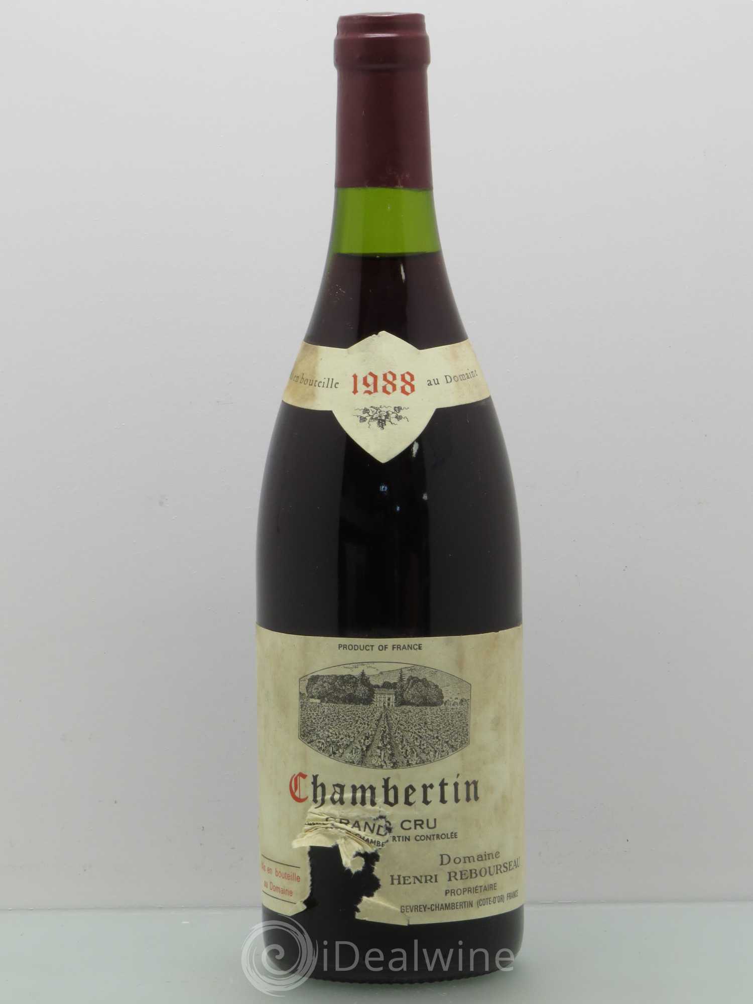 Chambertin Grand Cru Henri Rebourseau 1988 - Lot de 1 bouteille - 0