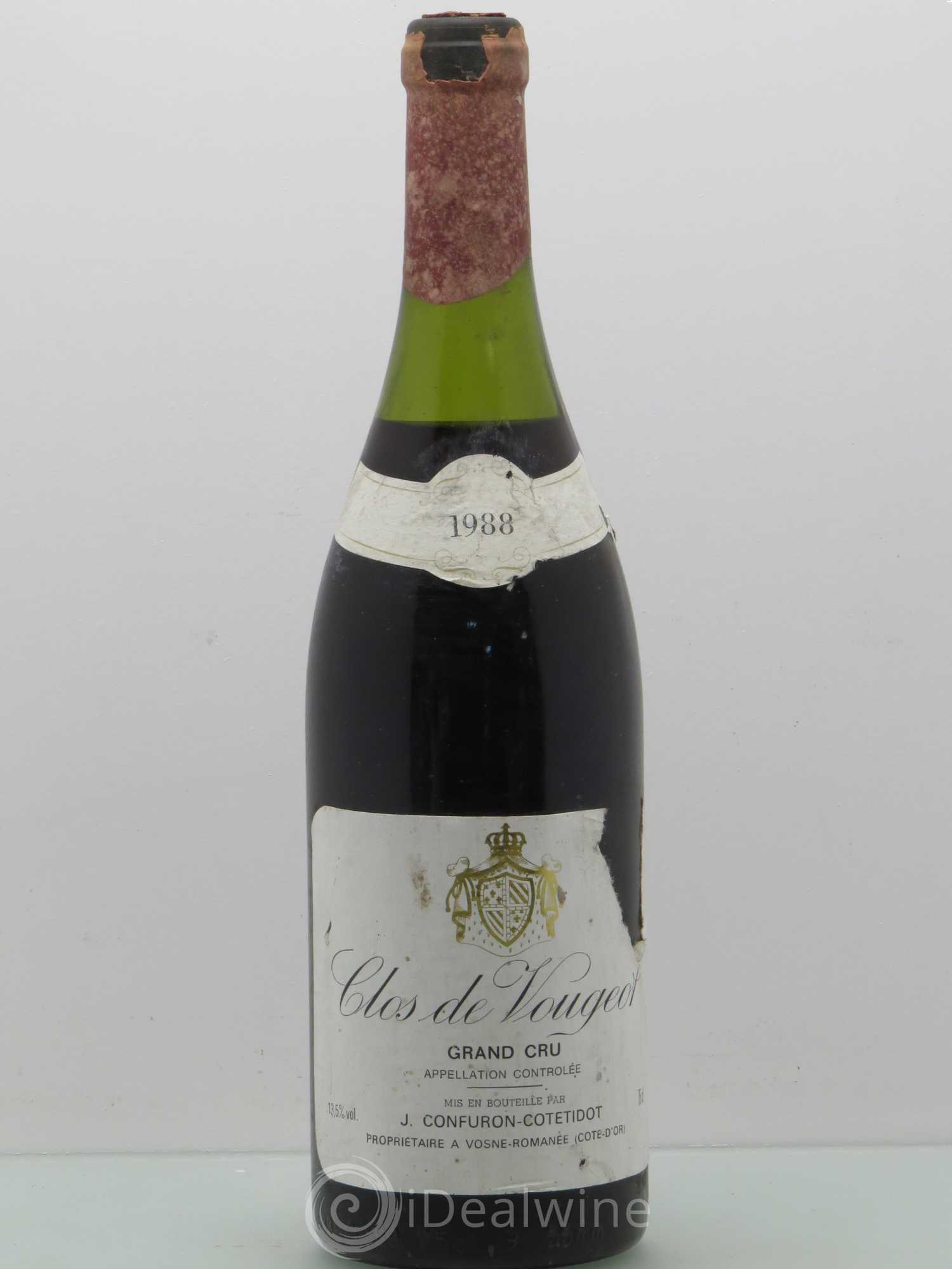 Clos de Vougeot Grand Cru Confuron-Cotetidot 1988 - Lot de 1 bouteille - 0