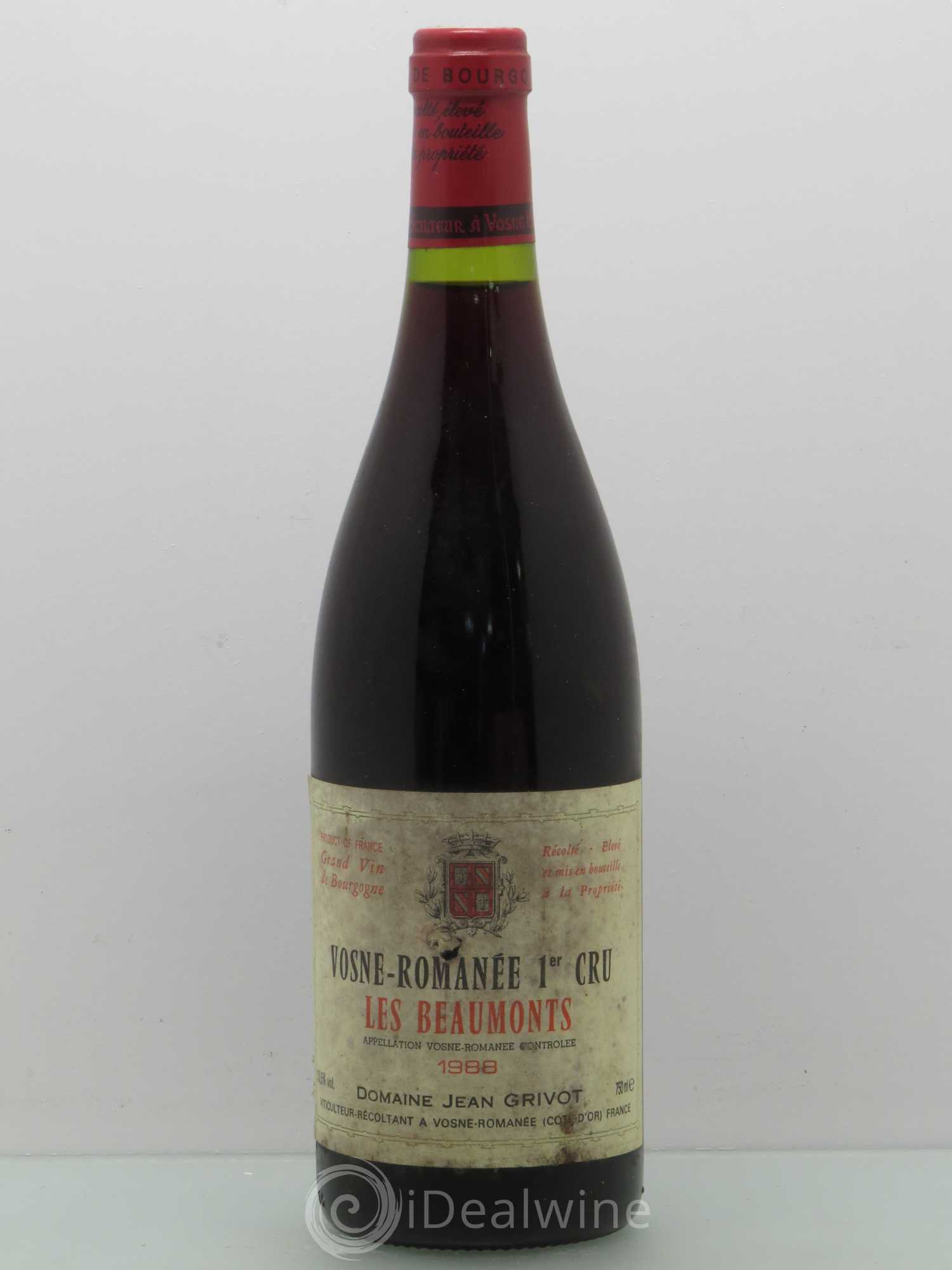 Vosne-Romanée 1er Cru Les Beaux-Monts Jean Grivot 1988 - Lot de 1 bouteille - 0