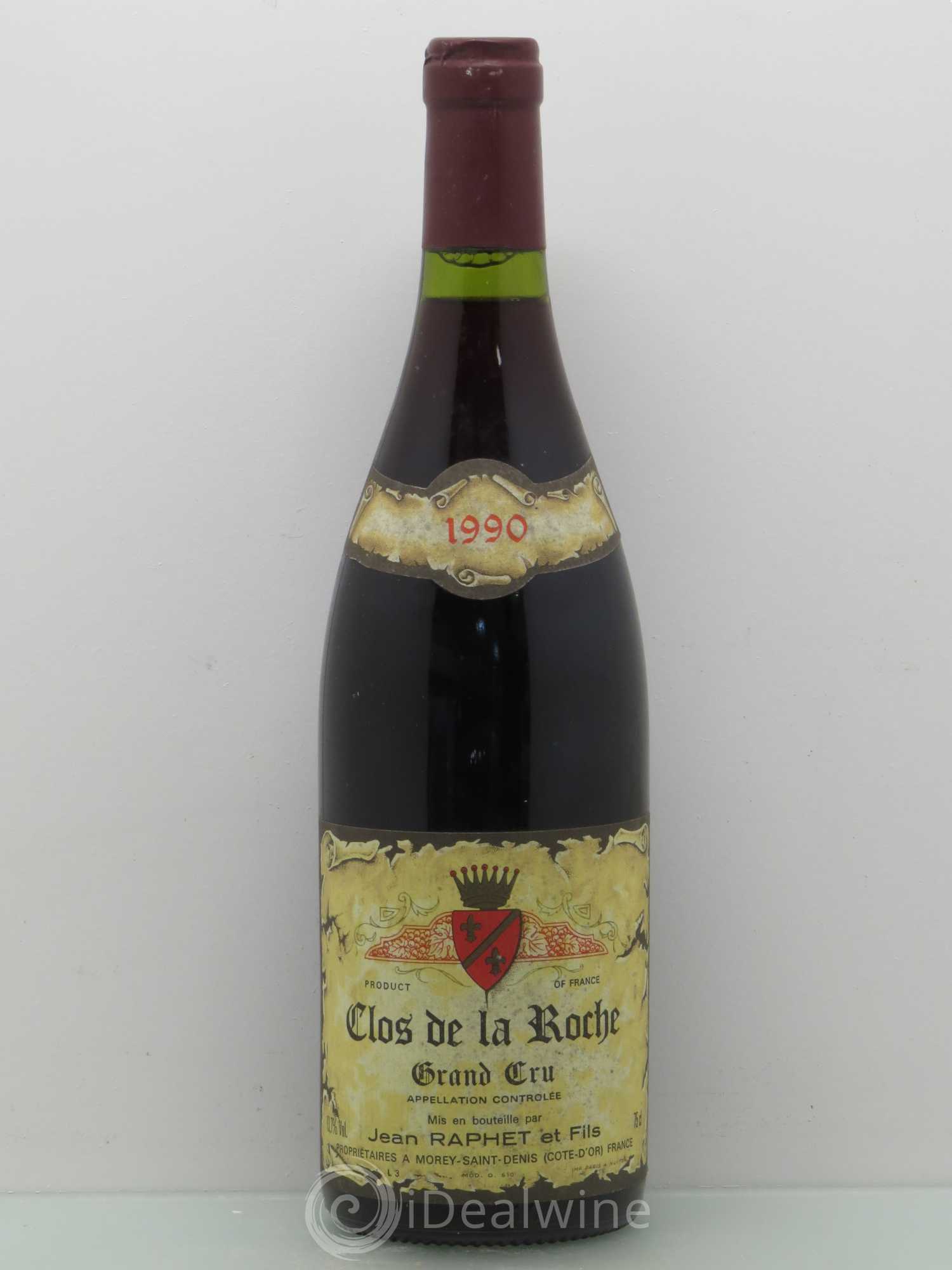 Clos de la Roche Grand Cru Jean Raphet 1990 - Lot de 1 bouteille - 0