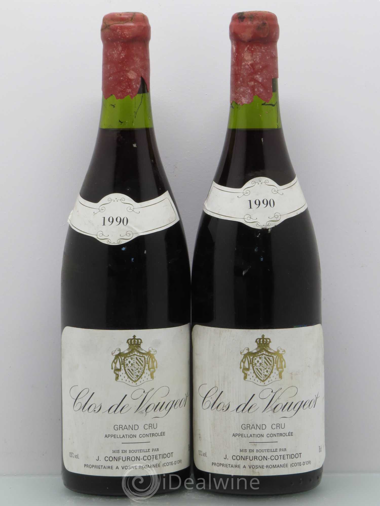 Clos de Vougeot Grand Cru Confuron-Cotetidot 1990 - Lot de 2 bouteilles - 0