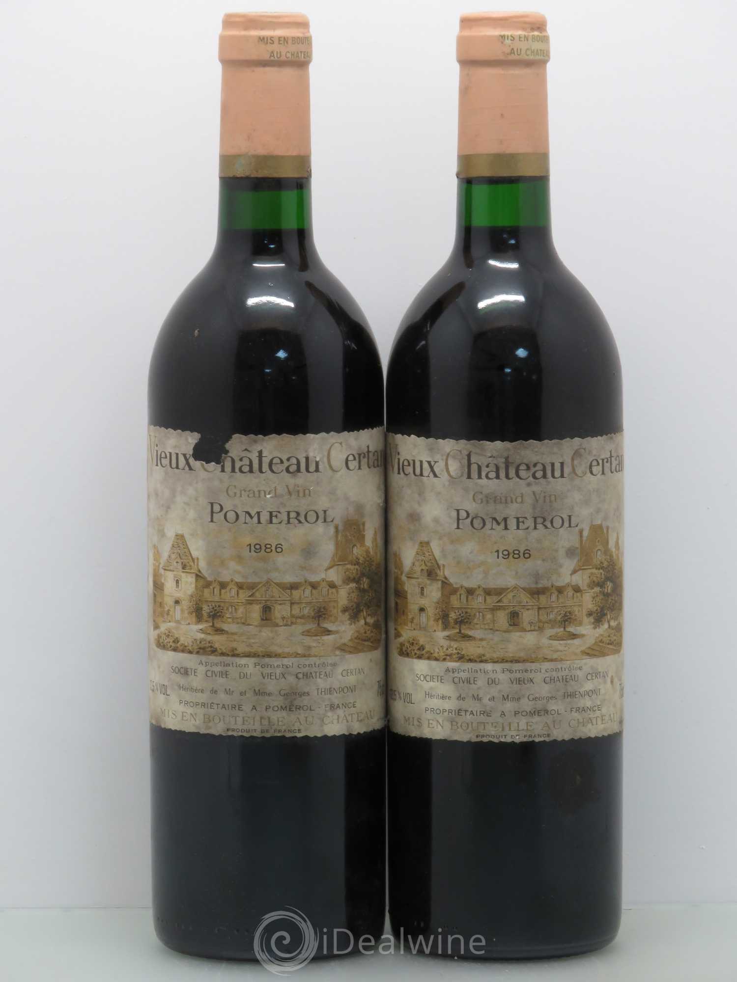 Vieux Château Certan 1986 - Lot de 2 bouteilles - 0