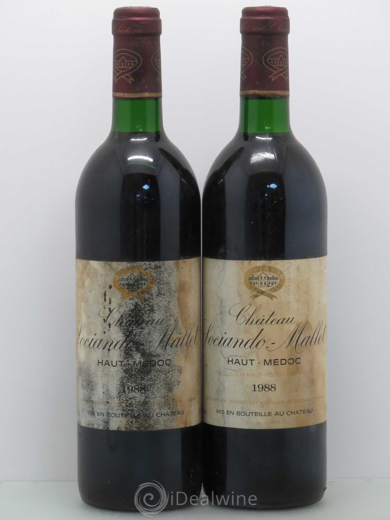 Château Sociando Mallet 1988 - Lot de 2 bouteilles - 0