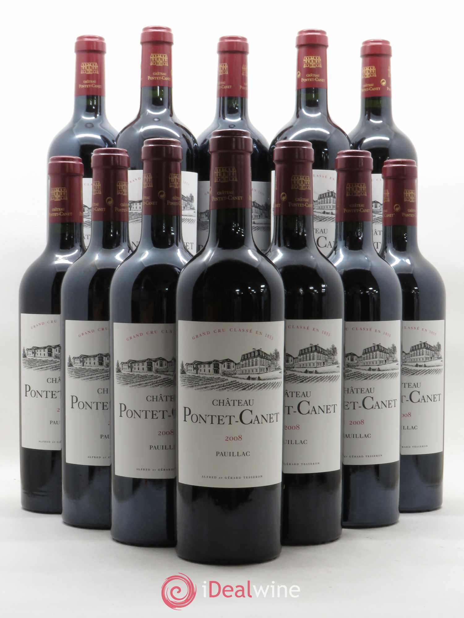 Château Pontet Canet 5ème Grand Cru Classé 2008 - Lot de 12 bouteilles - 0