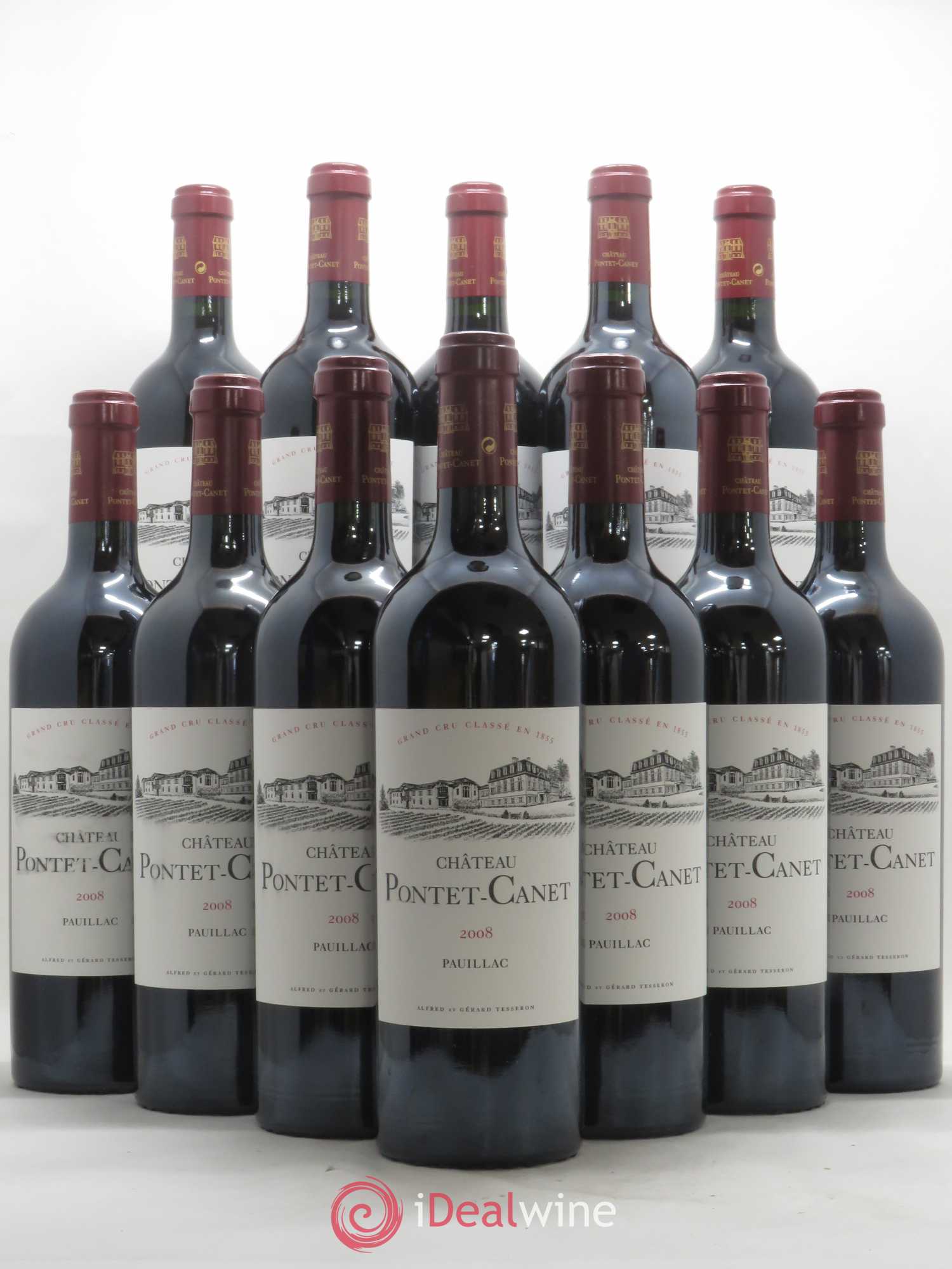 Château Pontet Canet 5ème Grand Cru Classé 2008 - Lot de 12 bouteilles - 0