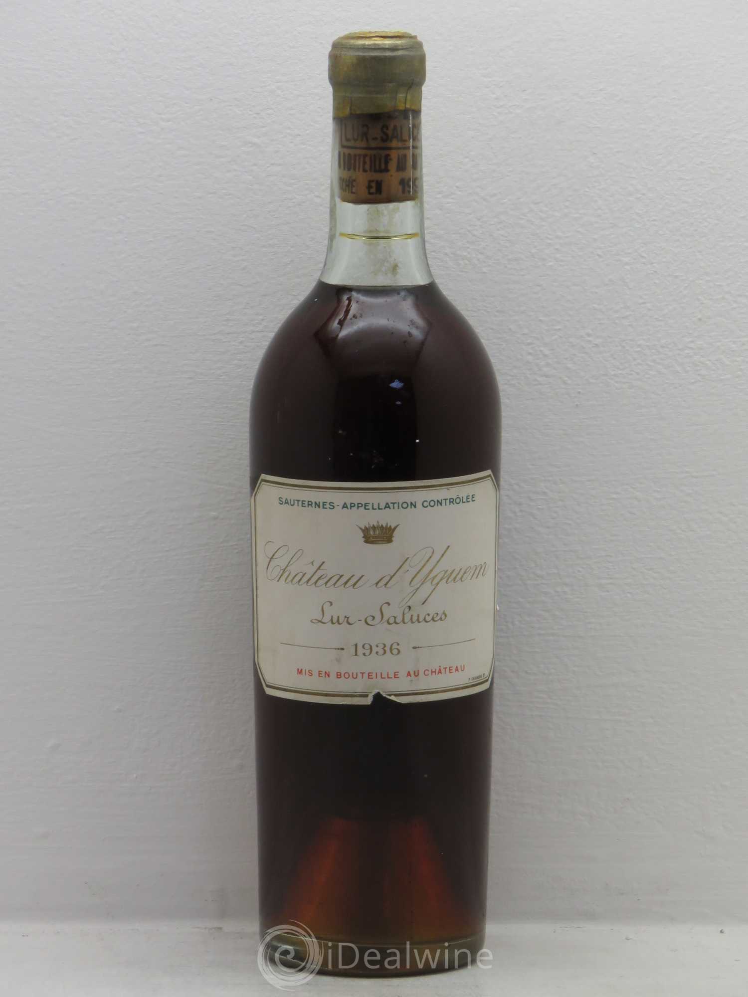 Château d' Yquem 1er Cru Classé Supérieur 1936 - Lotto di 1 bottiglia - 0