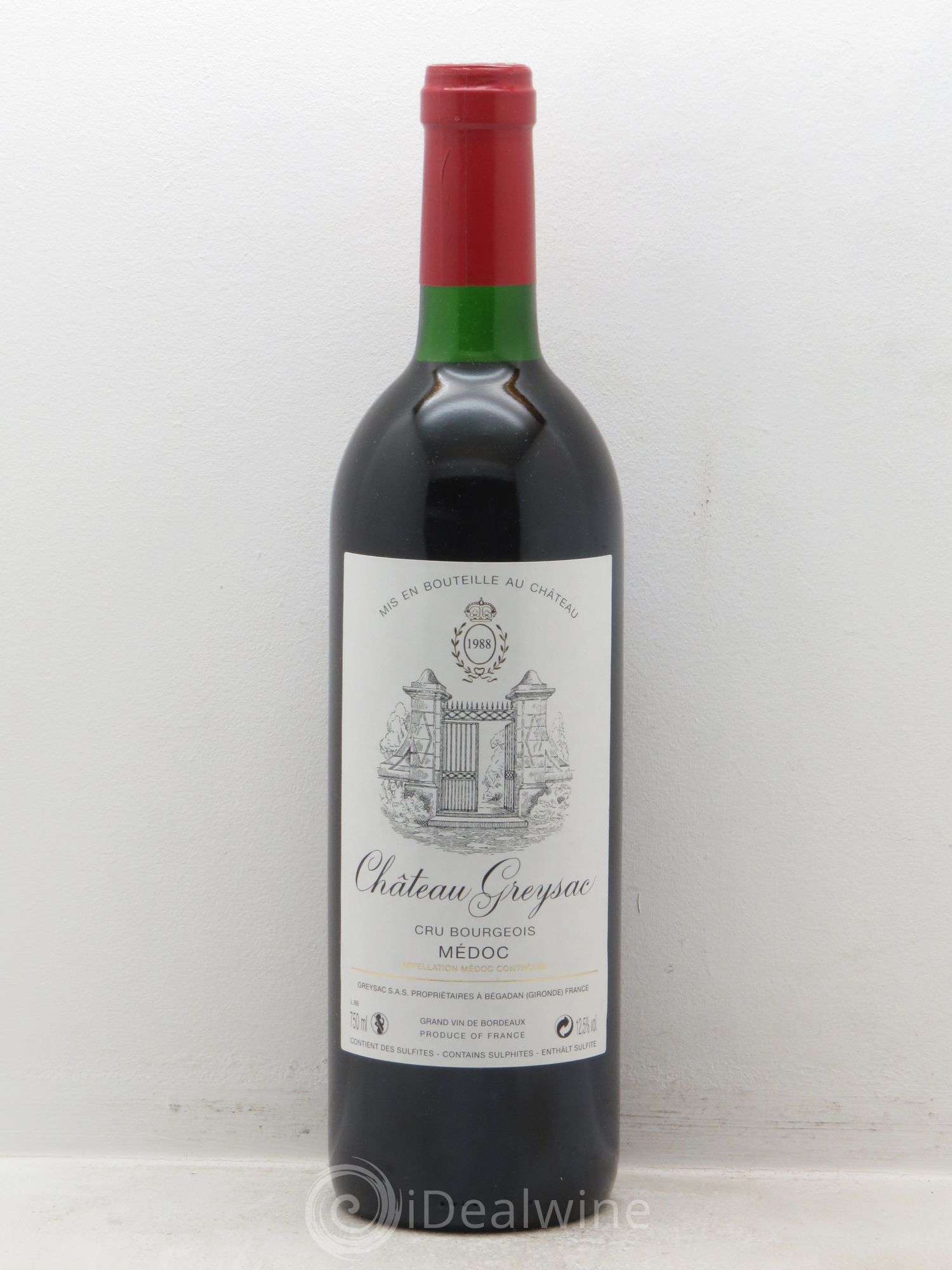 Château Greysac Cru Bourgeois 1988 - Lot de 1 bouteille - 0