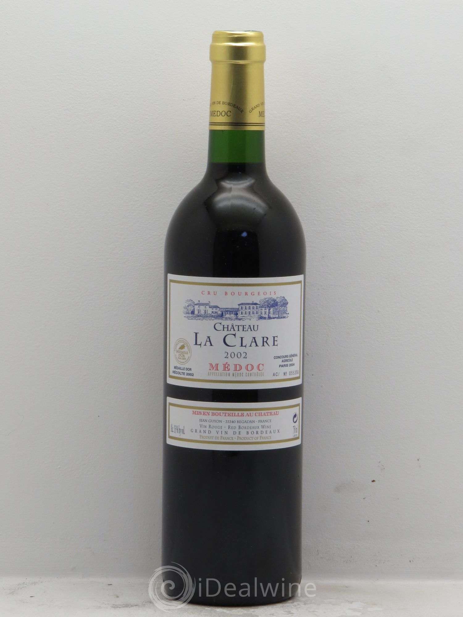 Château la Clare Cru Bourgeois 2002 - Lot de 1 bouteille - 0