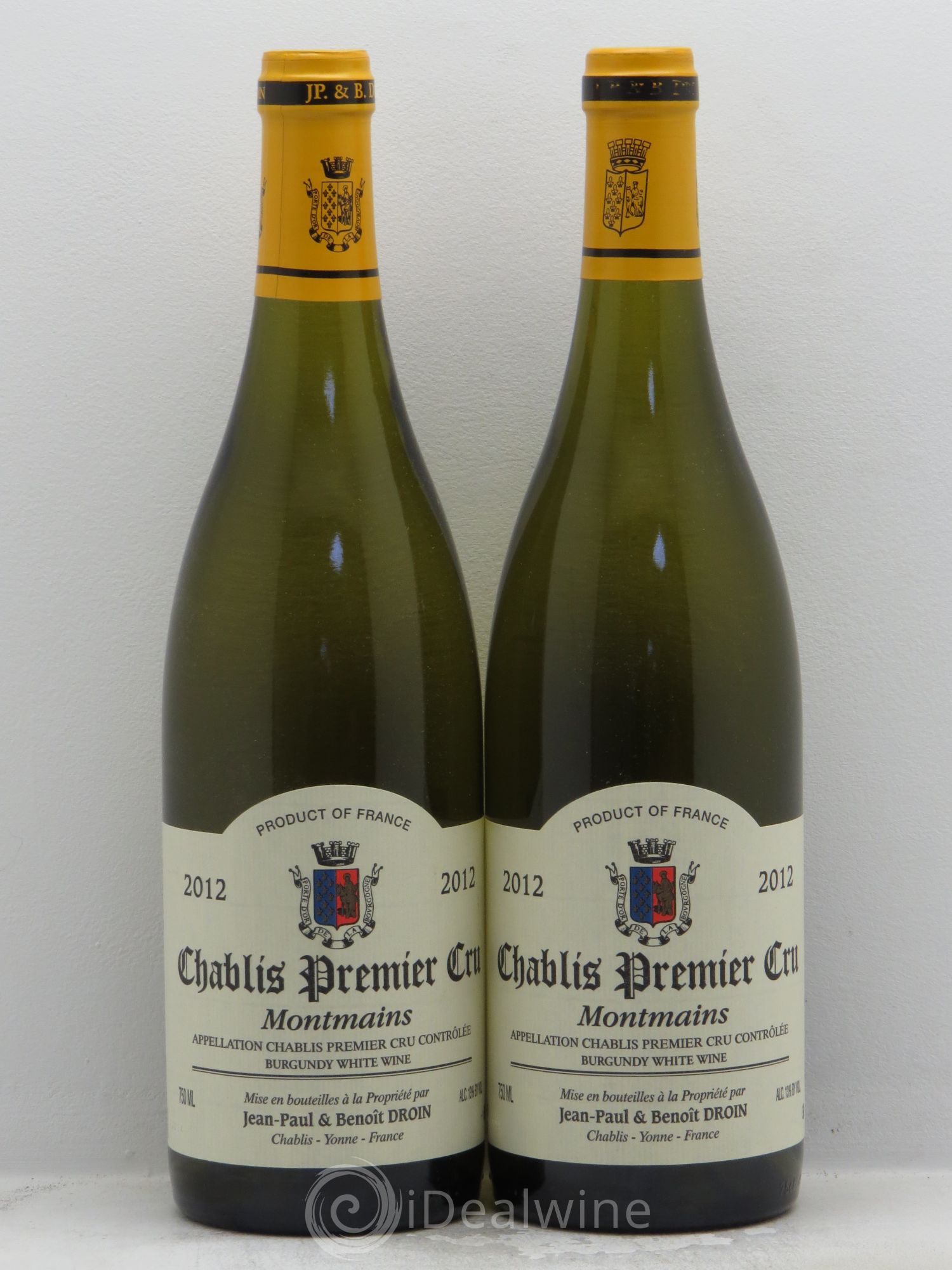 Chablis 1er Cru Montmains Jean-Paul & Benoît Droin (Domaine) 2012 - Lot de 2 bouteilles - 0