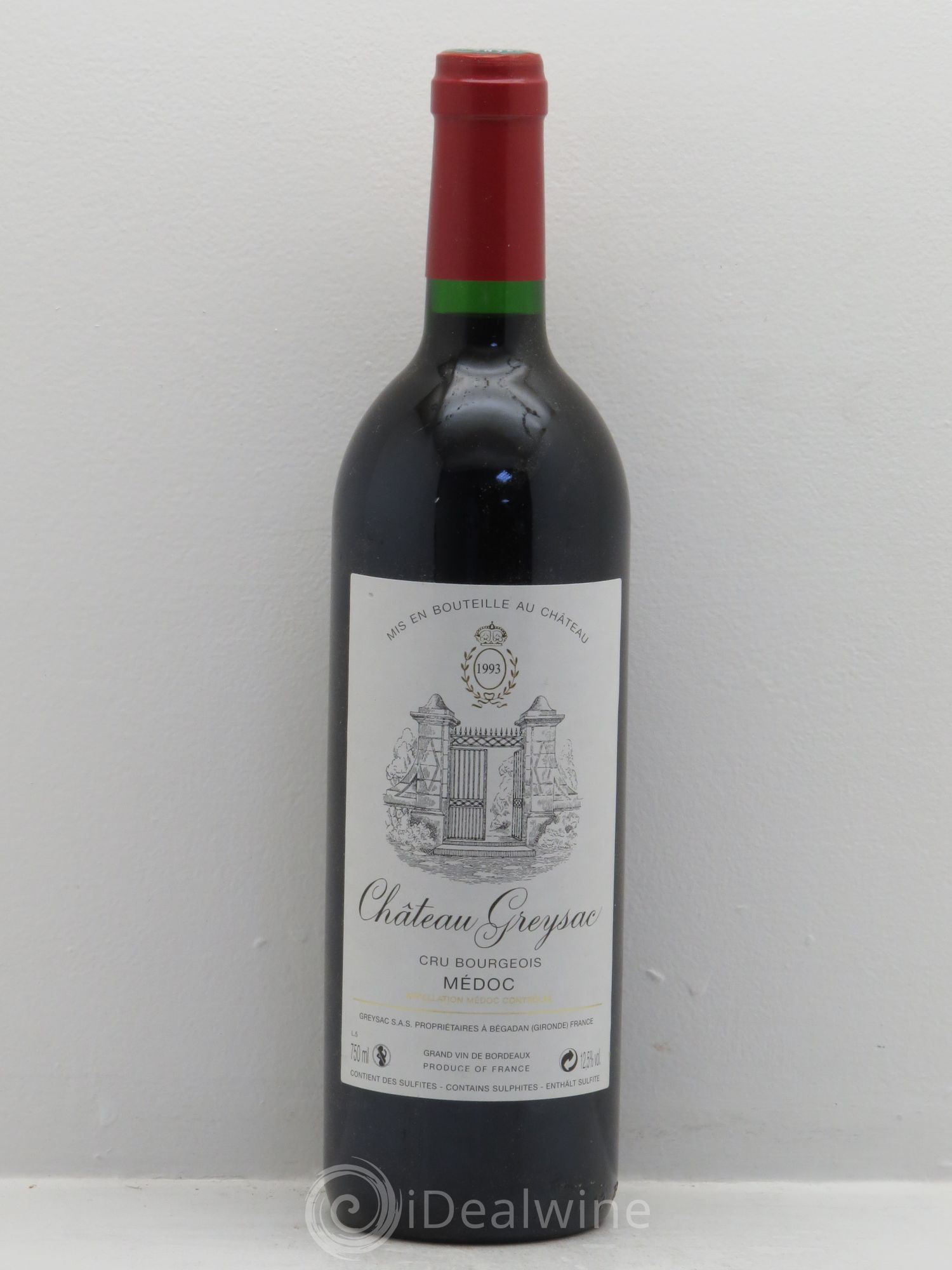 Château Greysac Cru Bourgeois 1993 - Lot de 1 bouteille - 0