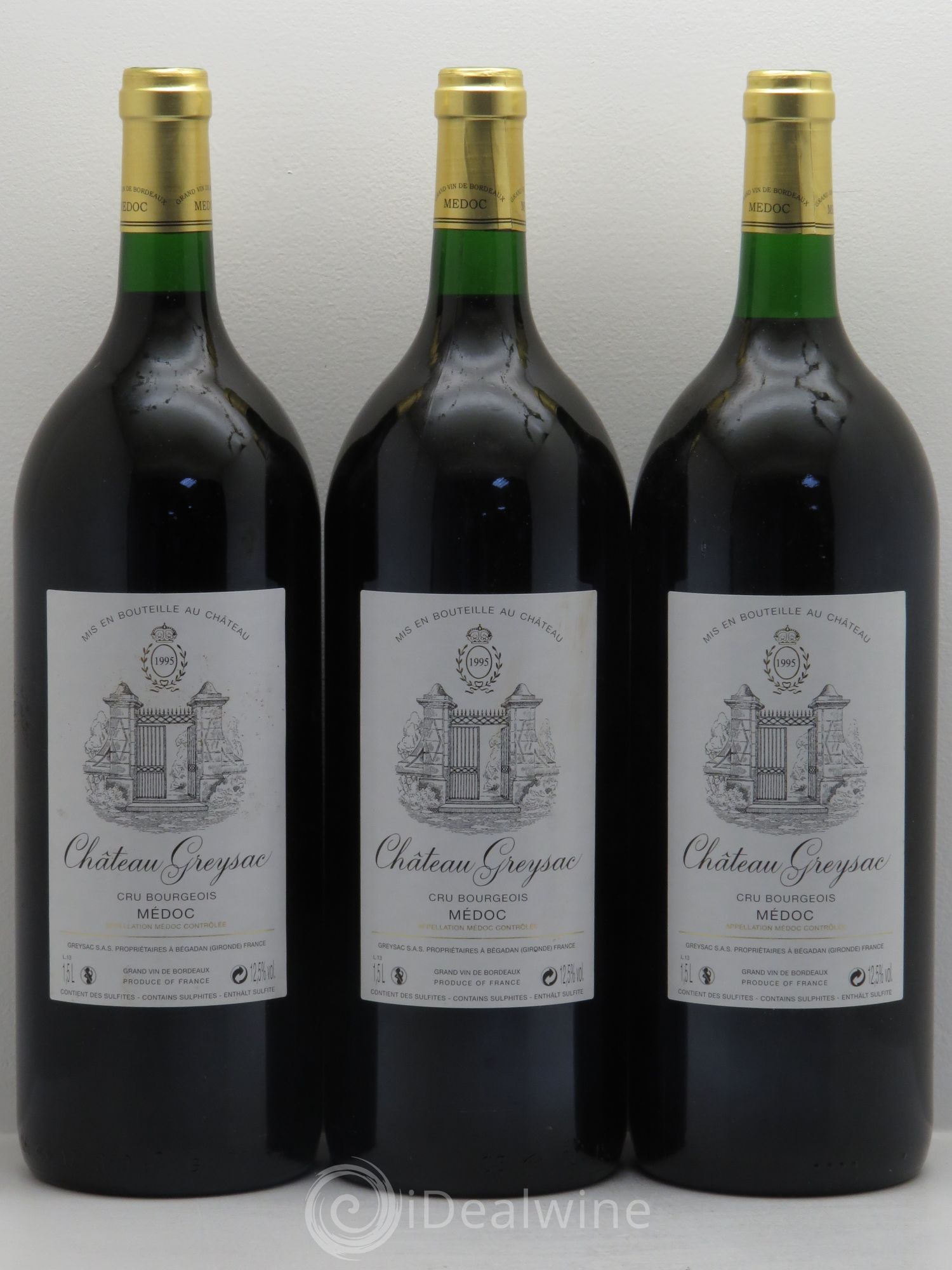 Château Greysac Cru Bourgeois 1995 - Lot de 3 magnums - 0