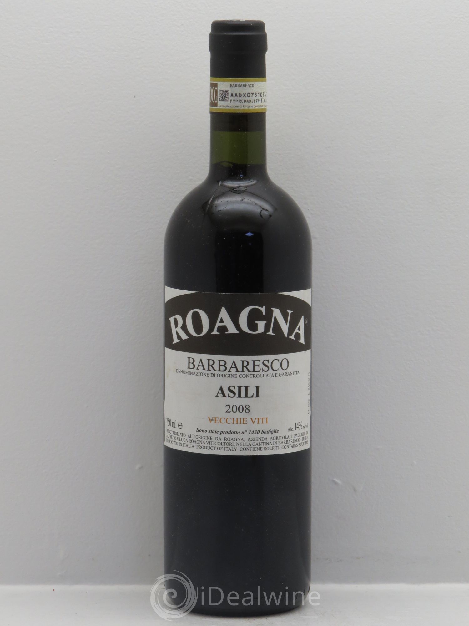 Barbaresco DOCG Asili Vecchie Viti Roagna 2008 - Lot de 1 bouteille - 0