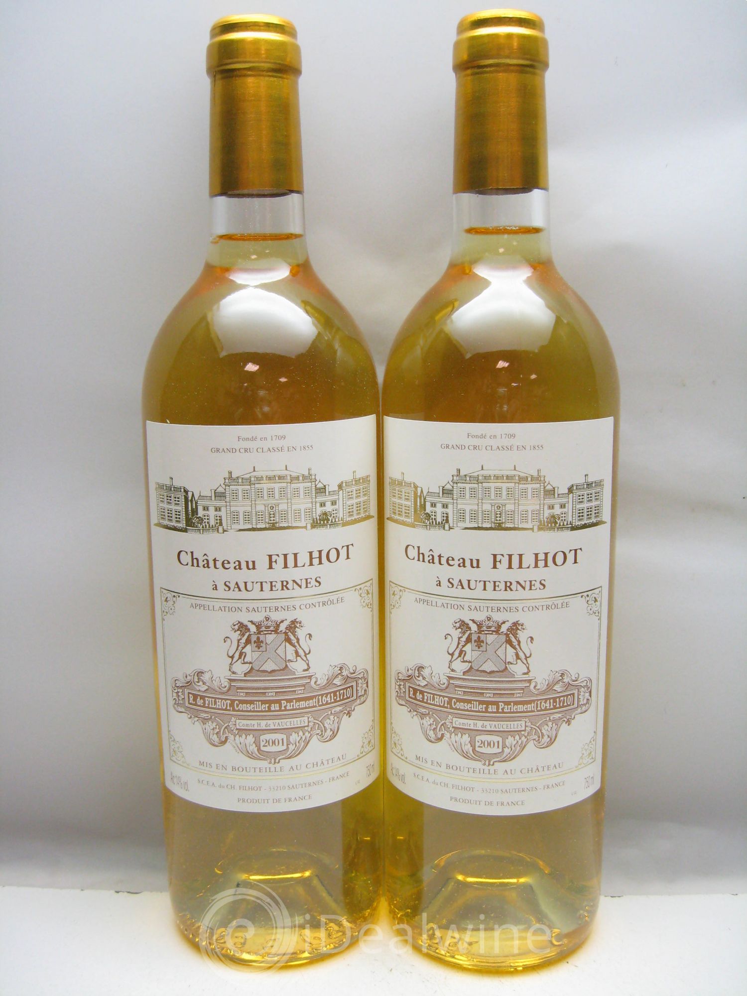 Château Filhot 2ème Grand Cru Classé 2001 - Lotto di 2 bottiglie - 0