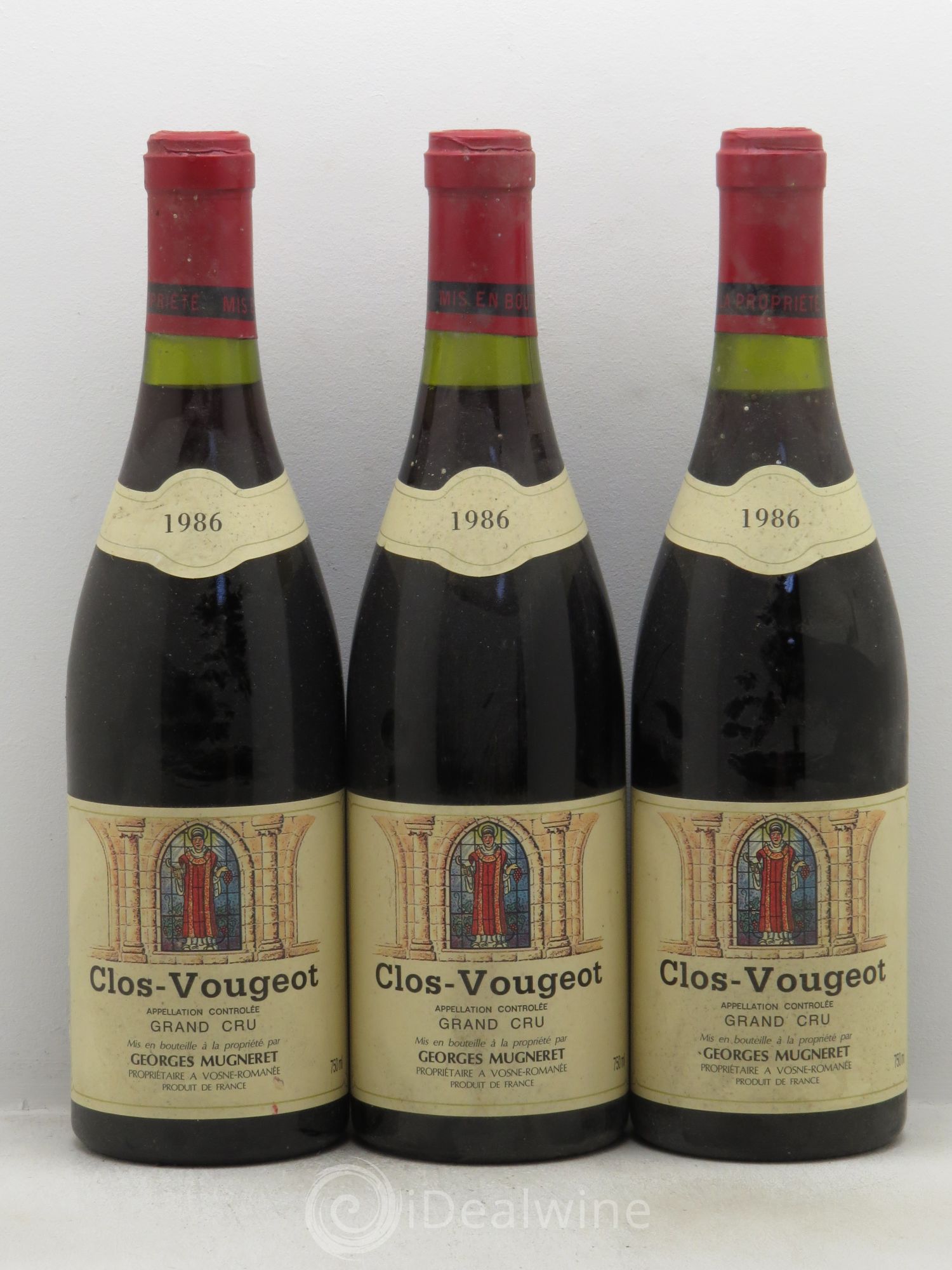 Clos de Vougeot Grand Cru 1986 - Lot de 3 bouteilles - 0