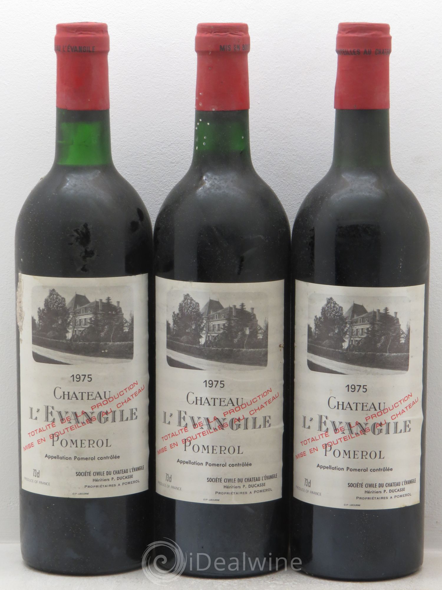 Château l' Évangile 1975 - Lot de 3 bouteilles - 0