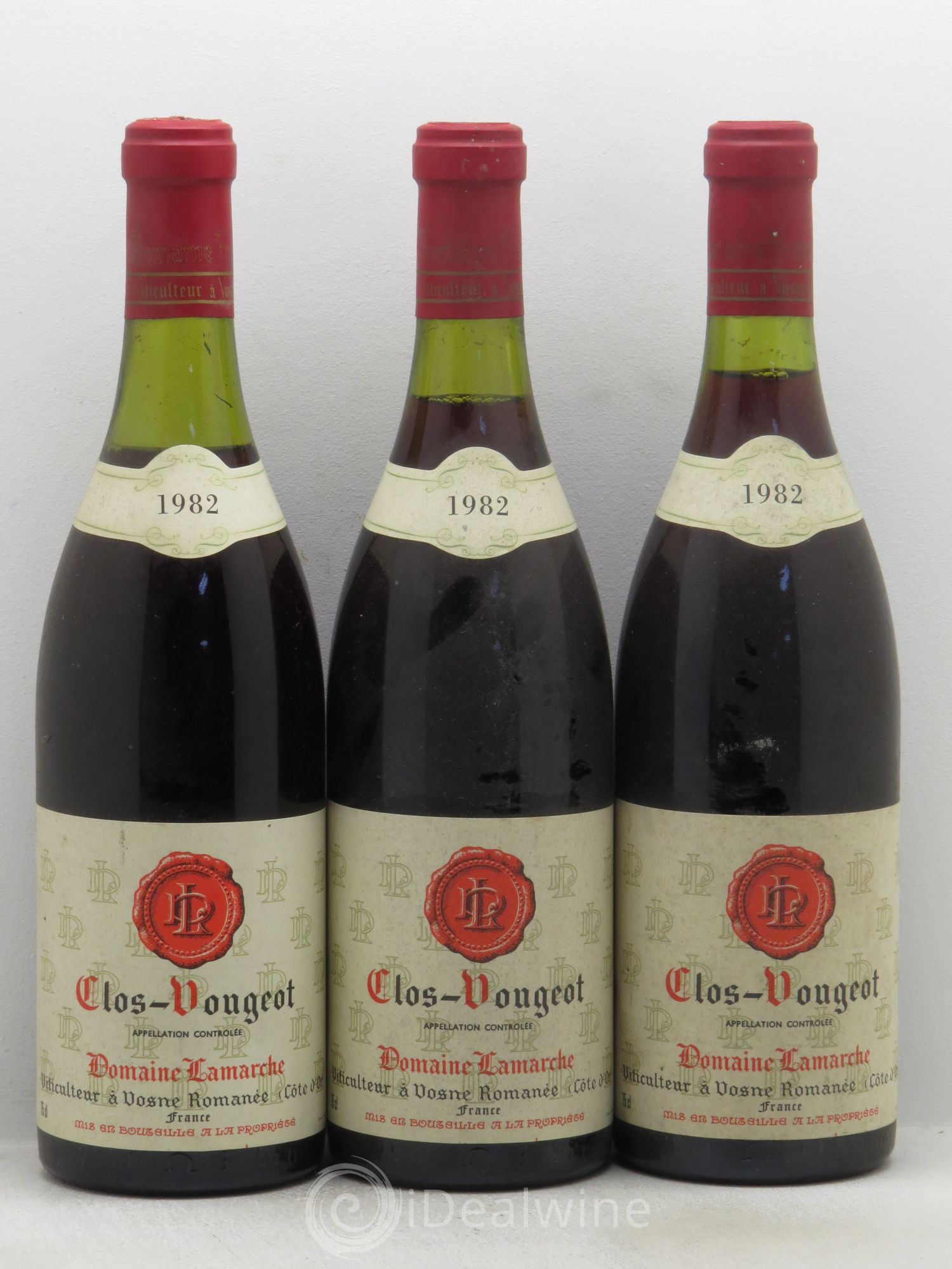 Clos de Vougeot Grand Cru 1982 - Lot de 3 bouteilles - 0