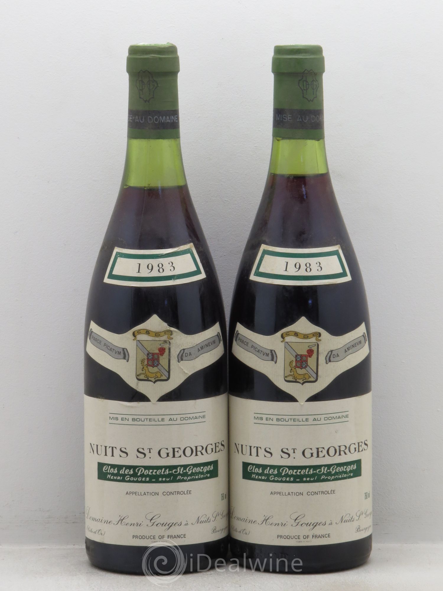 Nuits-Saint-Georges 1er Cru Clos des Porrets St Georges Henri Gouges 1983 - Lot de 2 bouteilles - 0