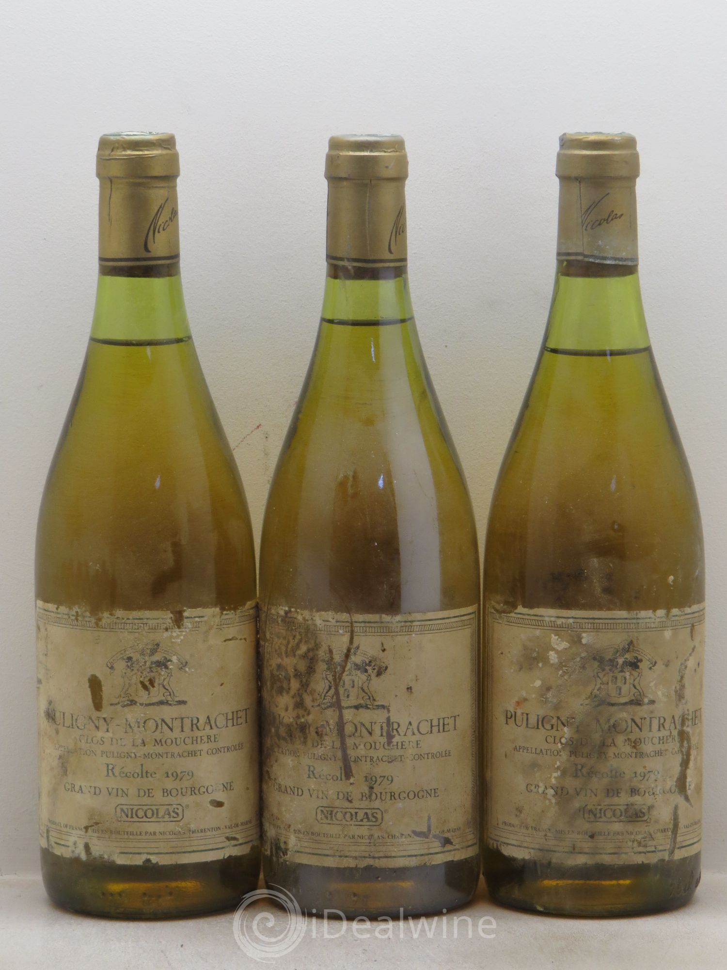 Puligny-Montrachet Clos de la Mouchère Nicolas 1979 - Posten von 3 Flaschen - 0