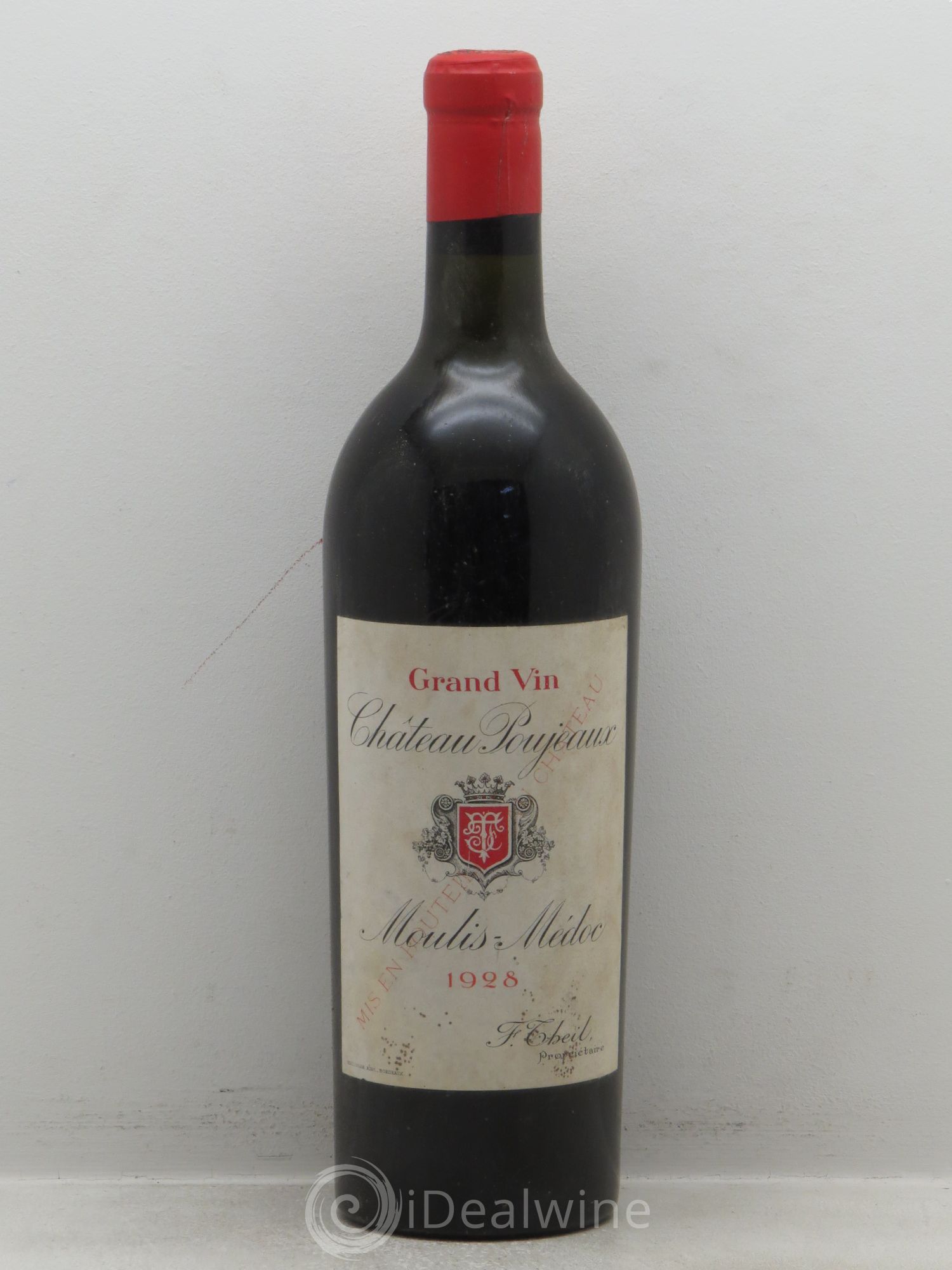 Château Poujeaux 1928 - Lot de 1 bouteille - 0