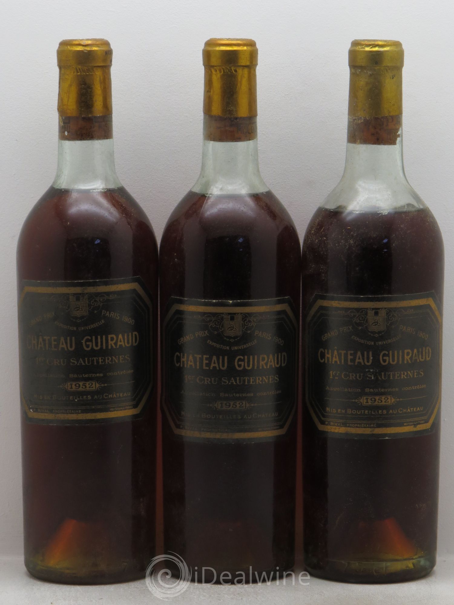 Château Guiraud 1er Grand Cru Classé 1952 - Lotto di 3 bottiglie - 0