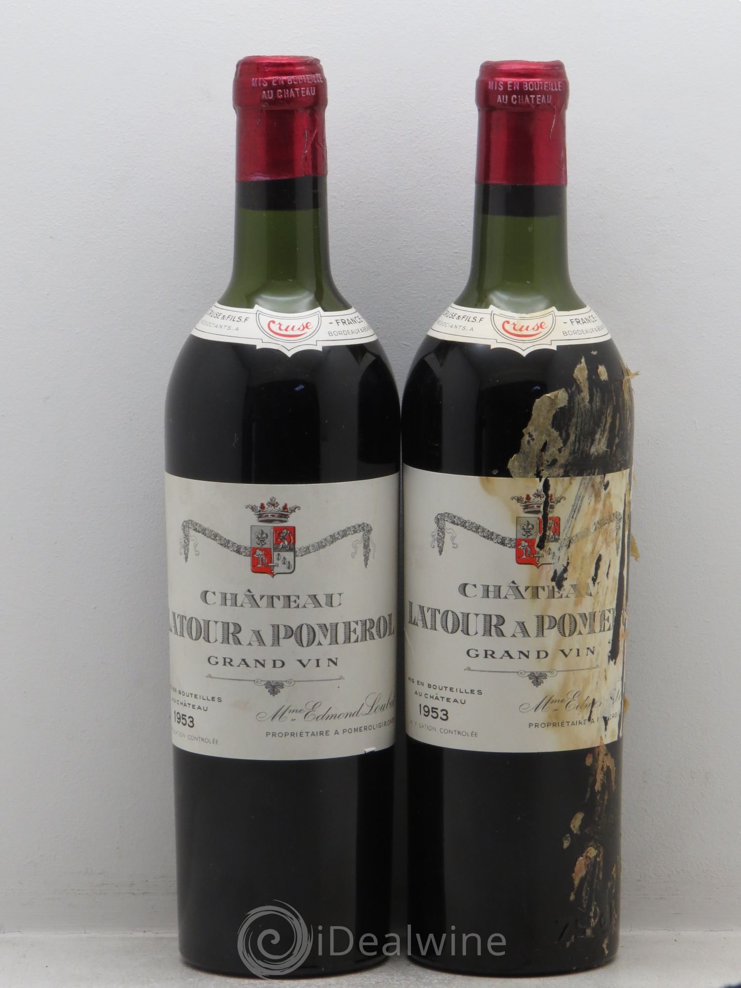 Château Latour à Pomerol 1953 - Lot de 2 bouteilles - 0