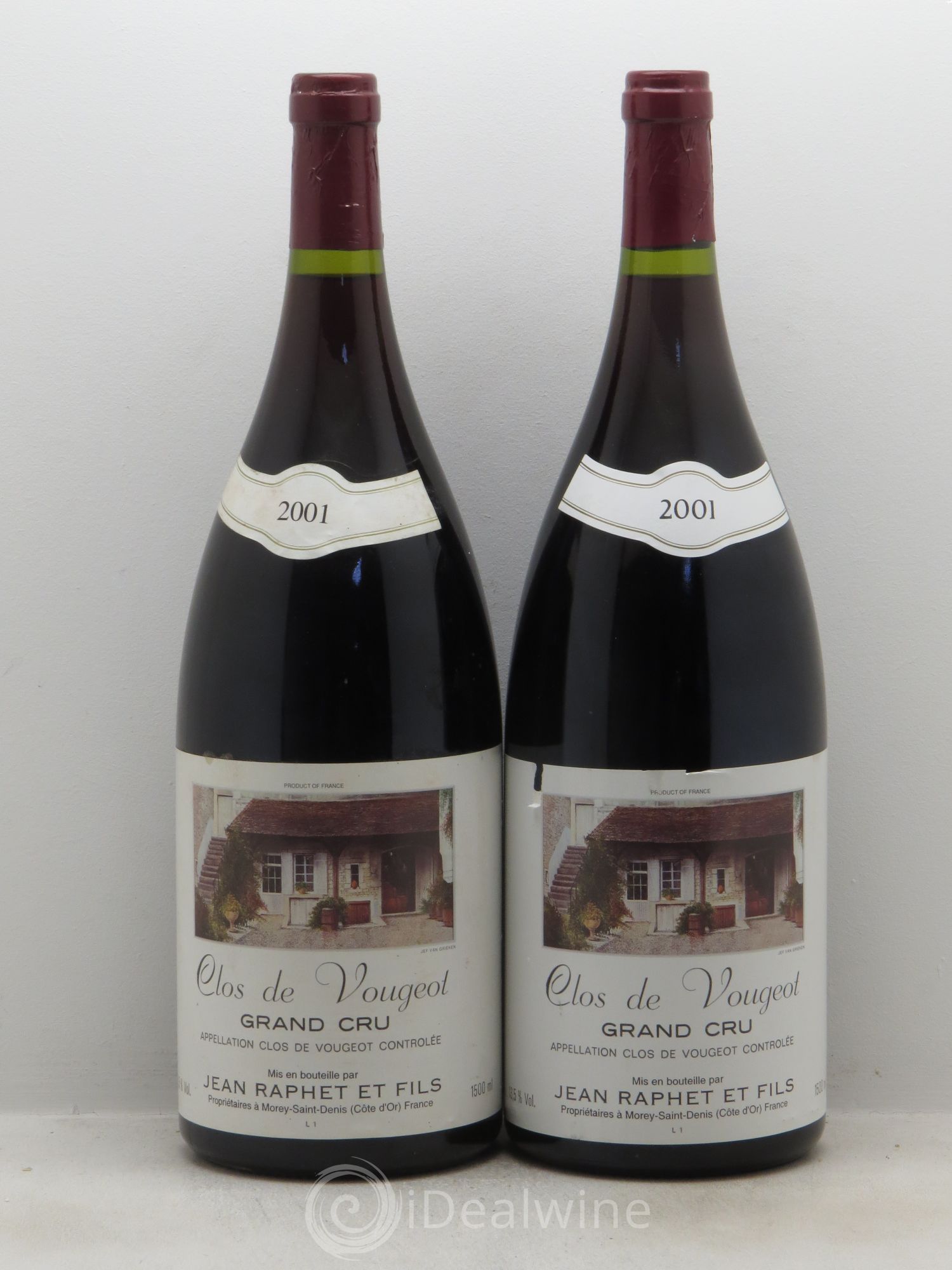 Clos de Vougeot Grand Cru Jean Raphet 2001 - Lot de 2 magnums - 0