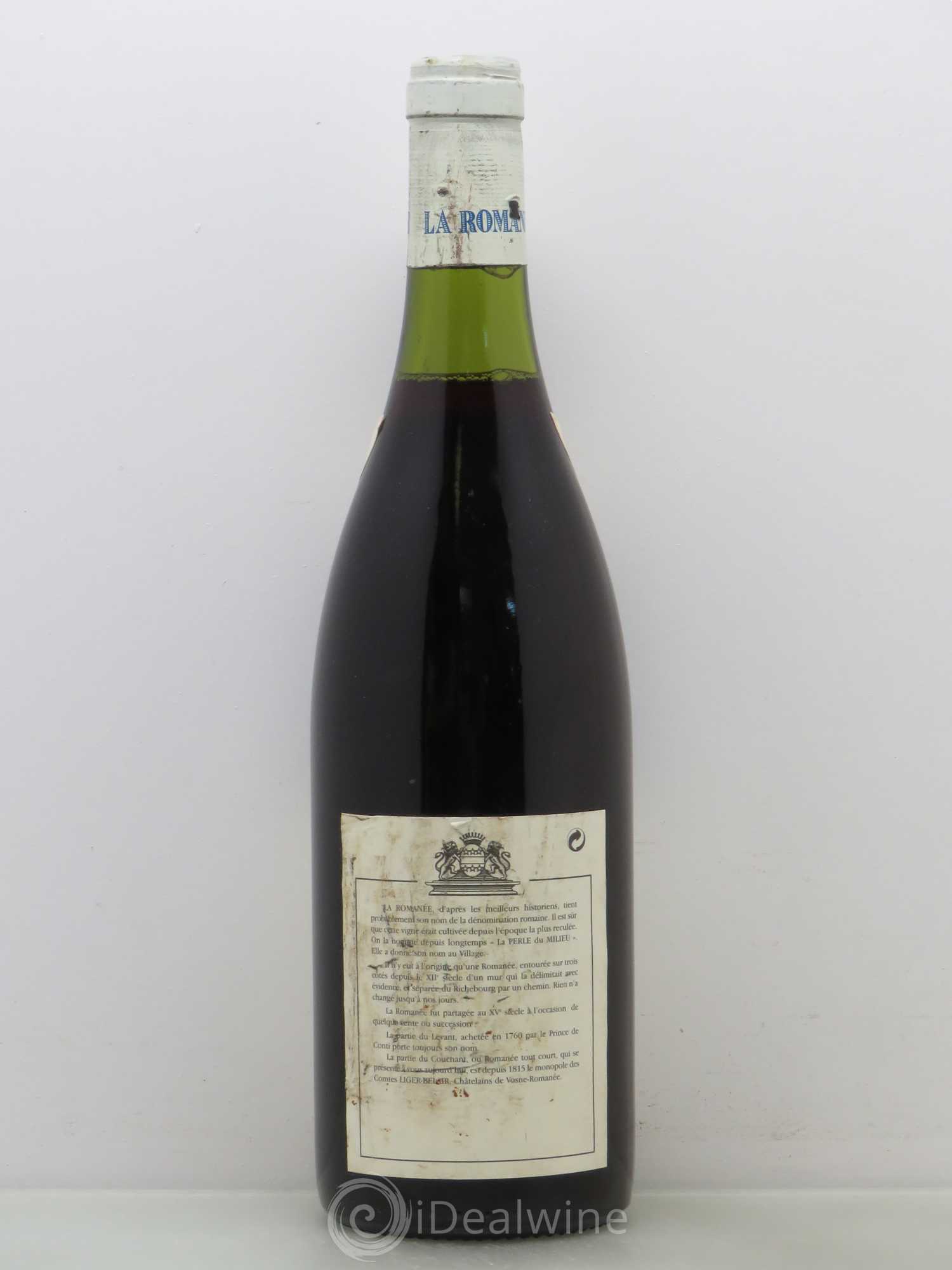 La Romanée Grand Cru Comte Liger-Belair (Domaine du) Bouchard pour Liger Belair 1989 - Posten von 1 Flasche - 1
