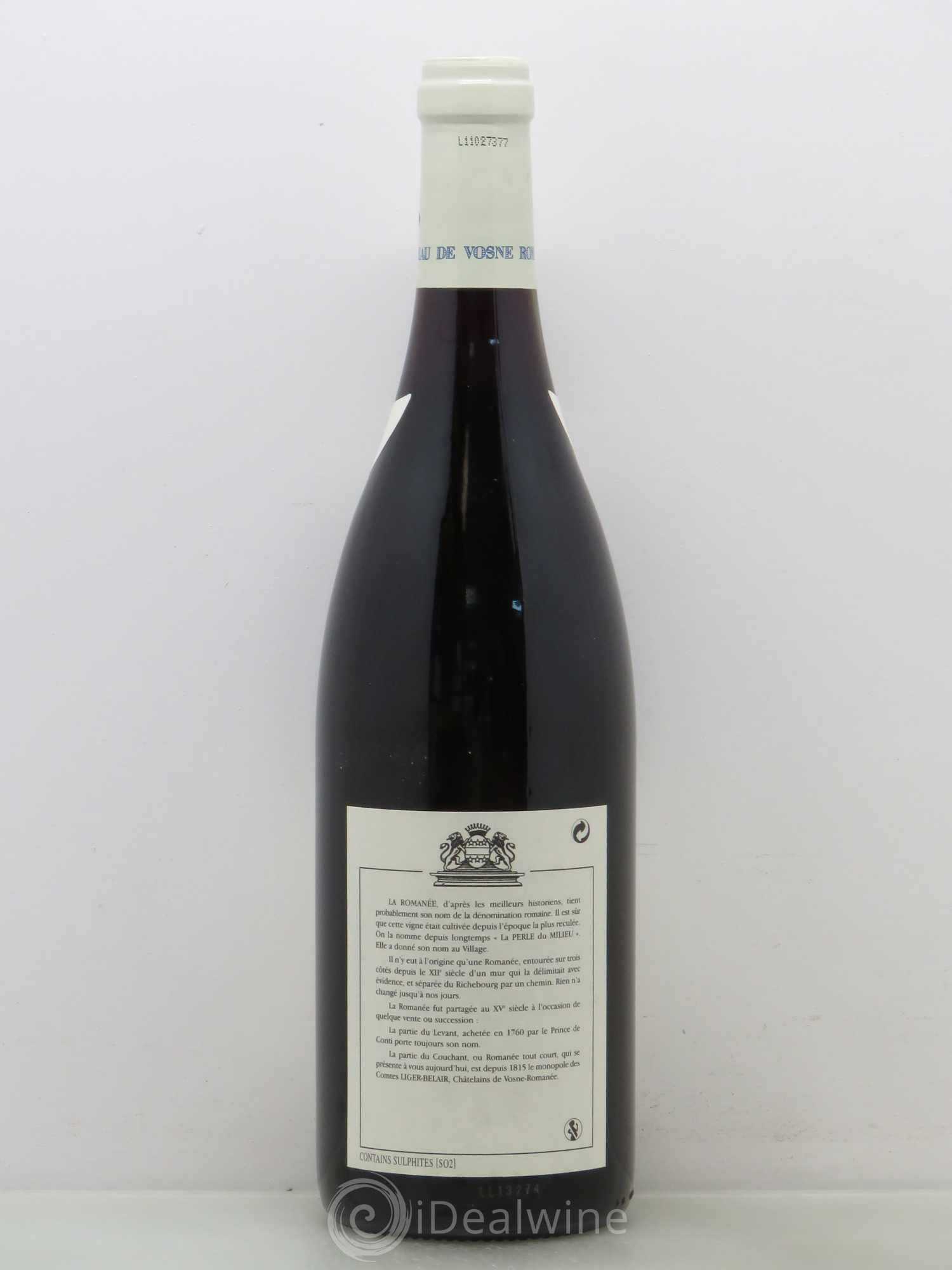 La Romanée Grand Cru Comte Liger-Belair (Domaine du) Bouchard pour Liger Belair 2000 - Posten von 1 Flasche - 1