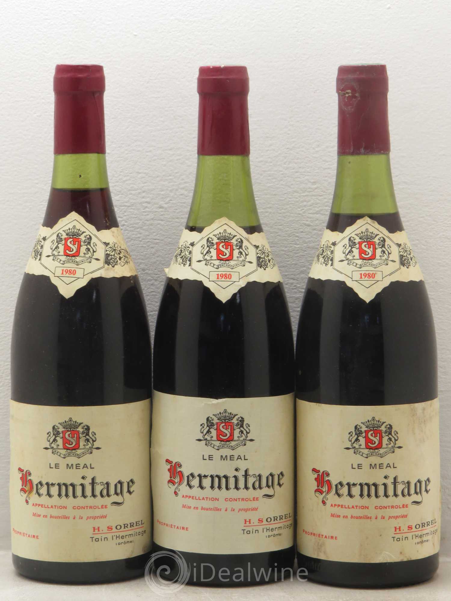 Hermitage Marc Sorrel Le Méal 1980 - Lot de 3 bouteilles - 0