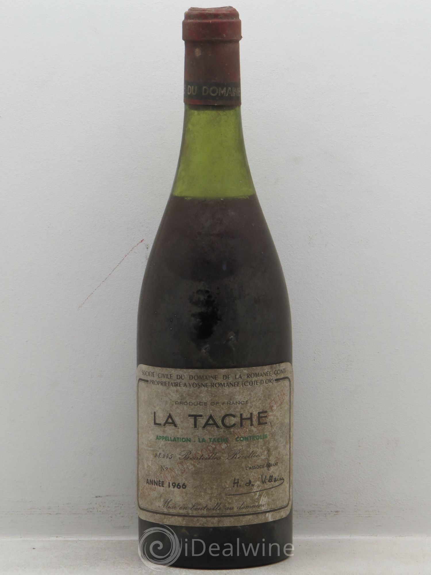 La Tâche Grand Cru Domaine de la Romanée-Conti 1966 - Lot de 1 bouteille - 0
