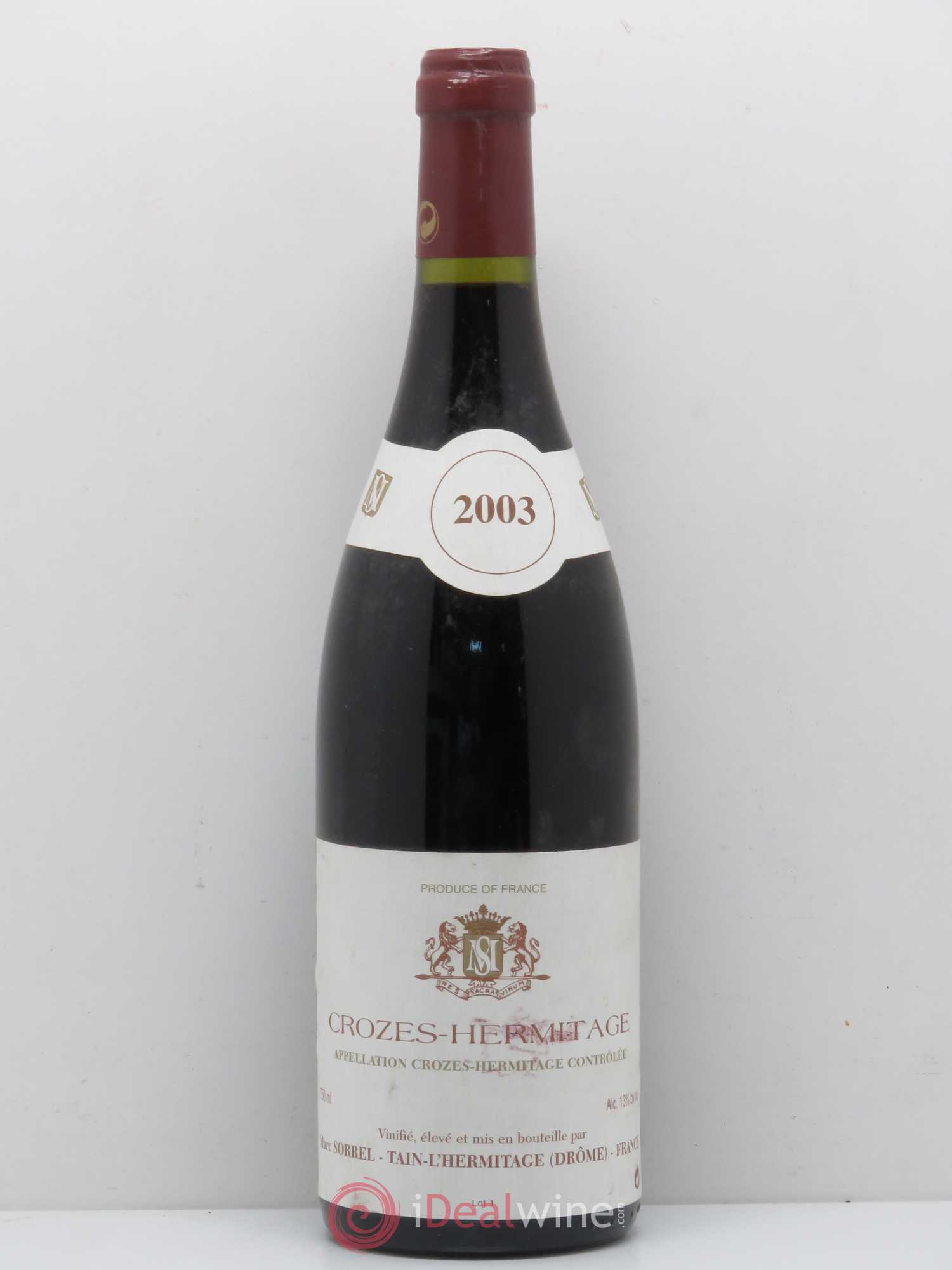 Crozes-Hermitage Marc Sorrel 2003 - Lot de 1 bouteille - 0