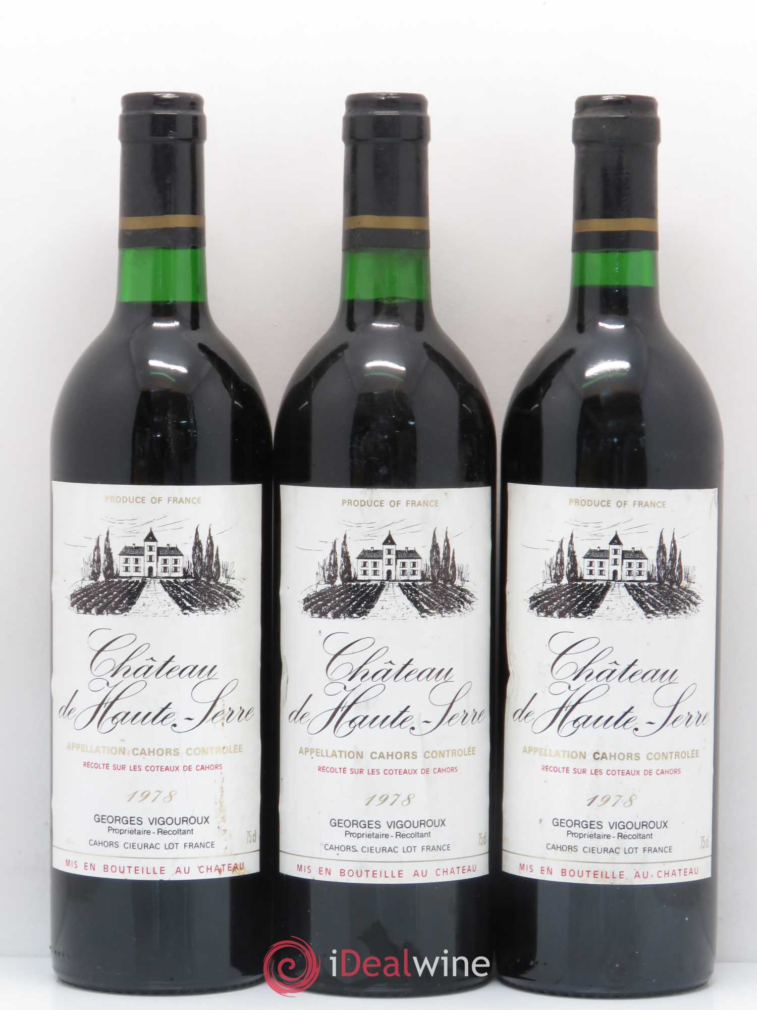 Cahors Château de Haute Serre 1978 - Lot de 6 bouteilles - 1