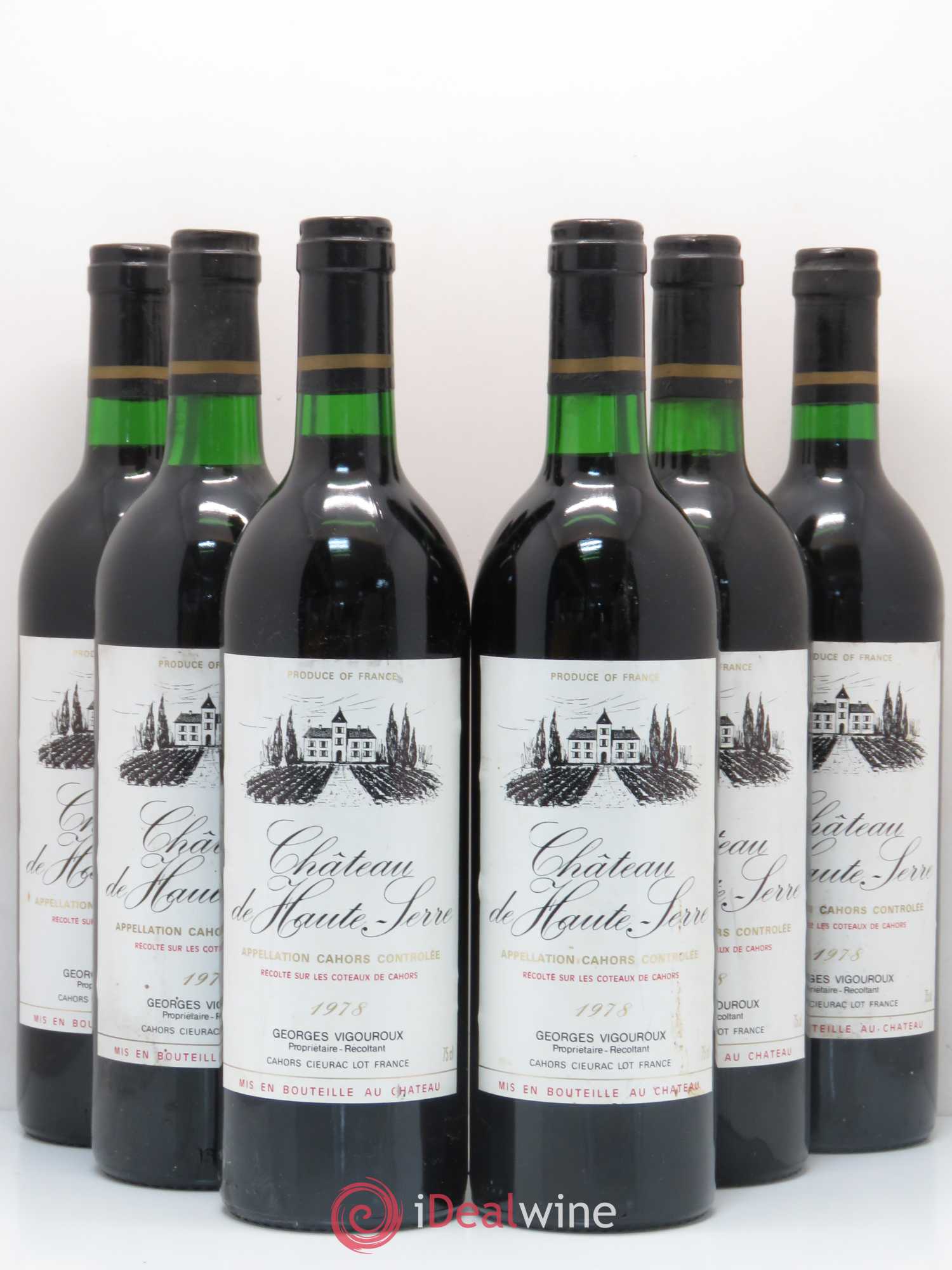 Cahors Château de Haute Serre 1978 - Lot de 6 bouteilles - 0