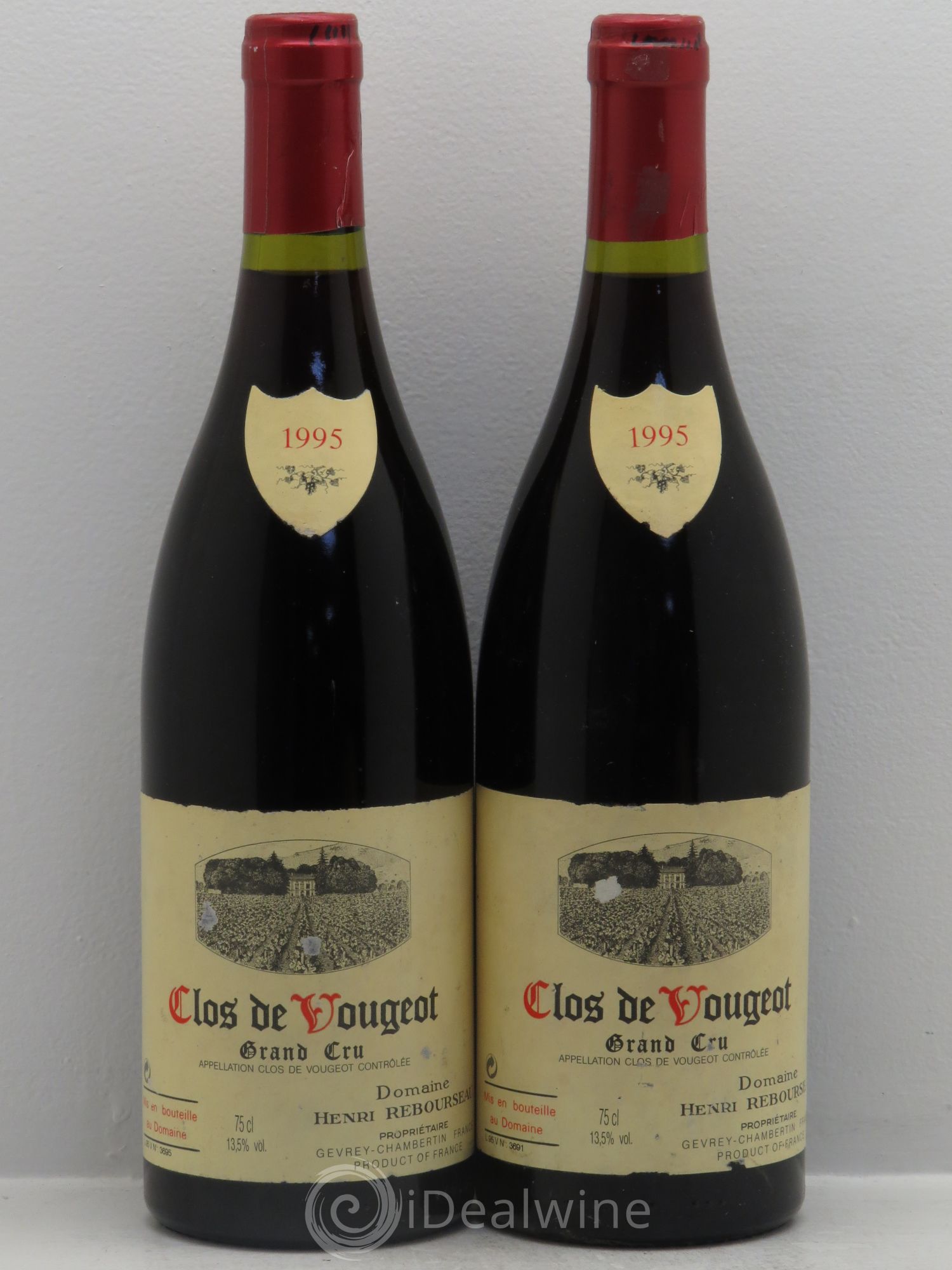 Clos de Vougeot Grand Cru Henri Rebourseau (Domaine) 1995 - Lot de 2 bouteilles - 0