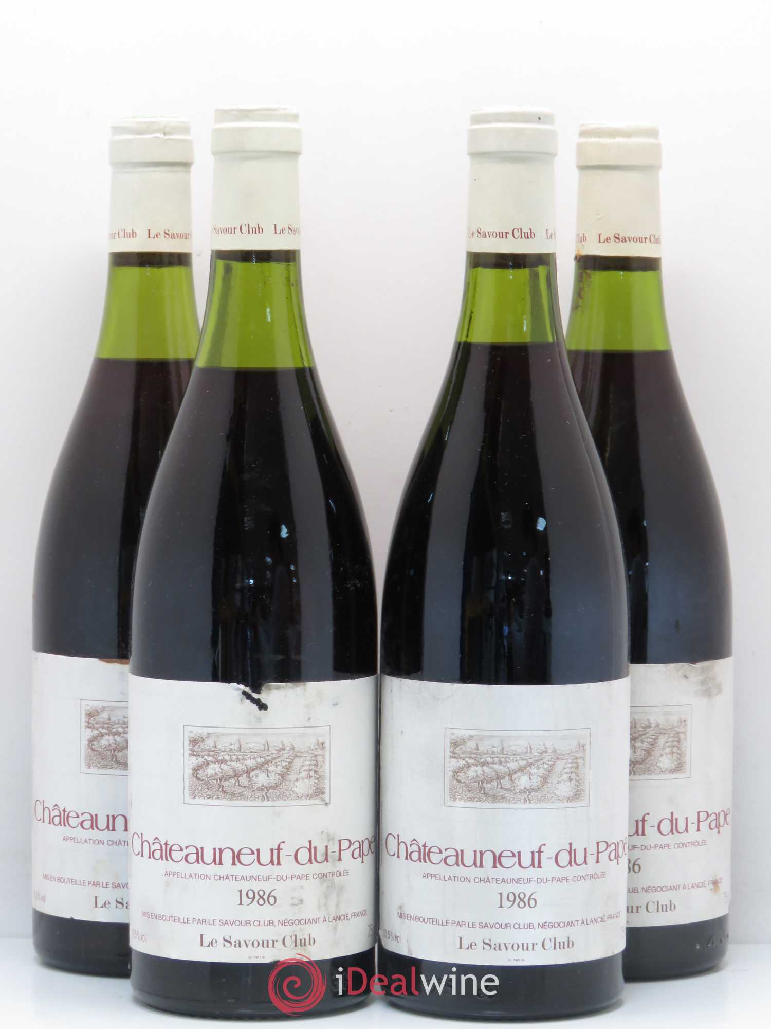 Châteauneuf-du-Pape Savour Club 1986 - Lot de 4 bouteilles - 0
