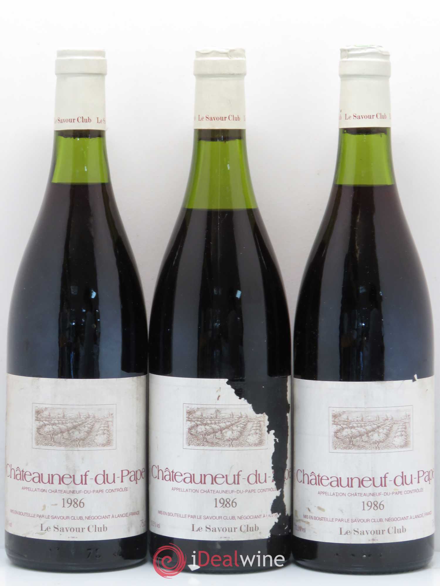 Châteauneuf-du-Pape Savour Club 1986 - Lot de 3 bouteilles - 0