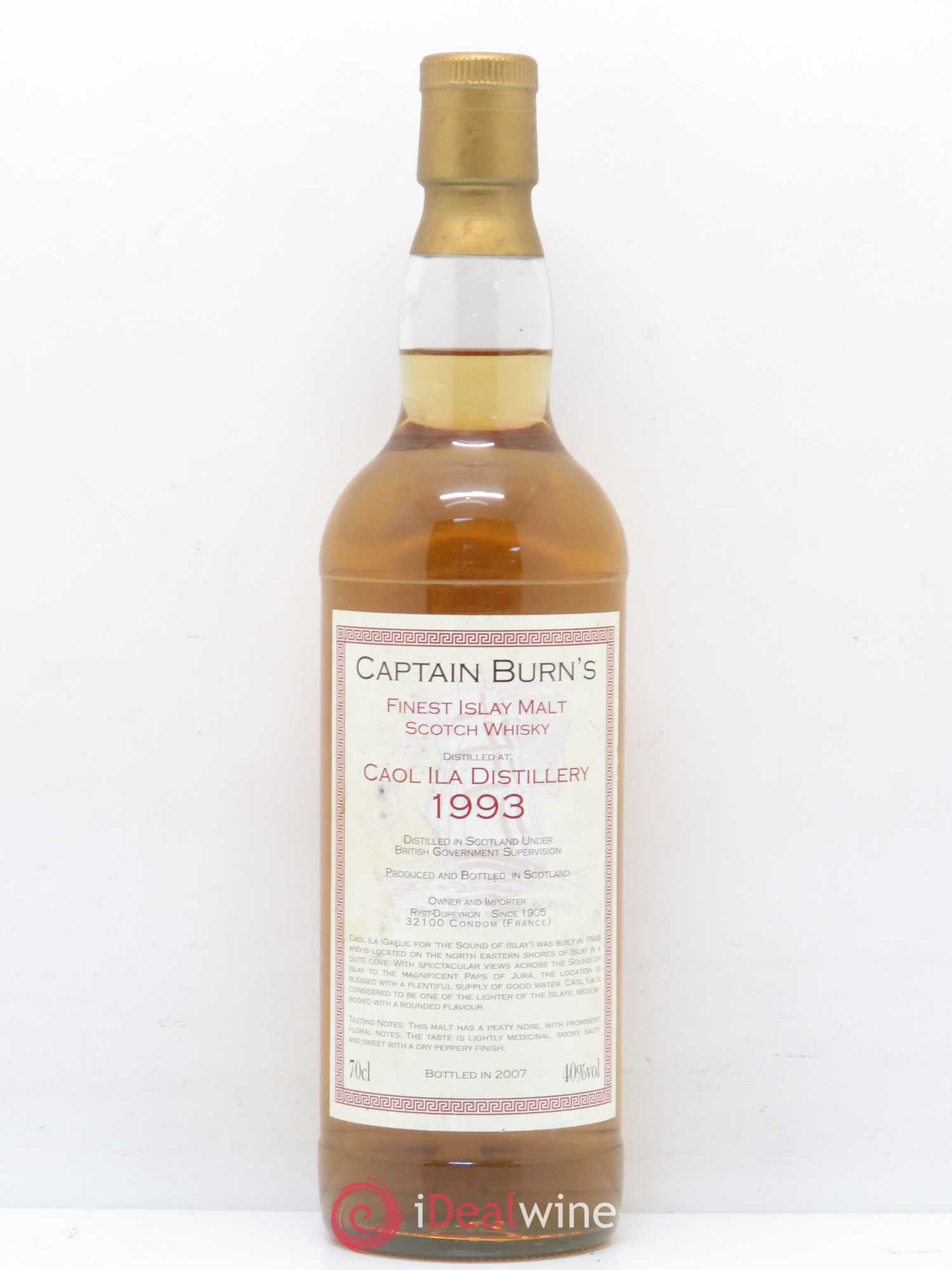 Whisky Caol Ila Distillery Capitain Burn's 1993 - Posten von 1 Flasche - 0