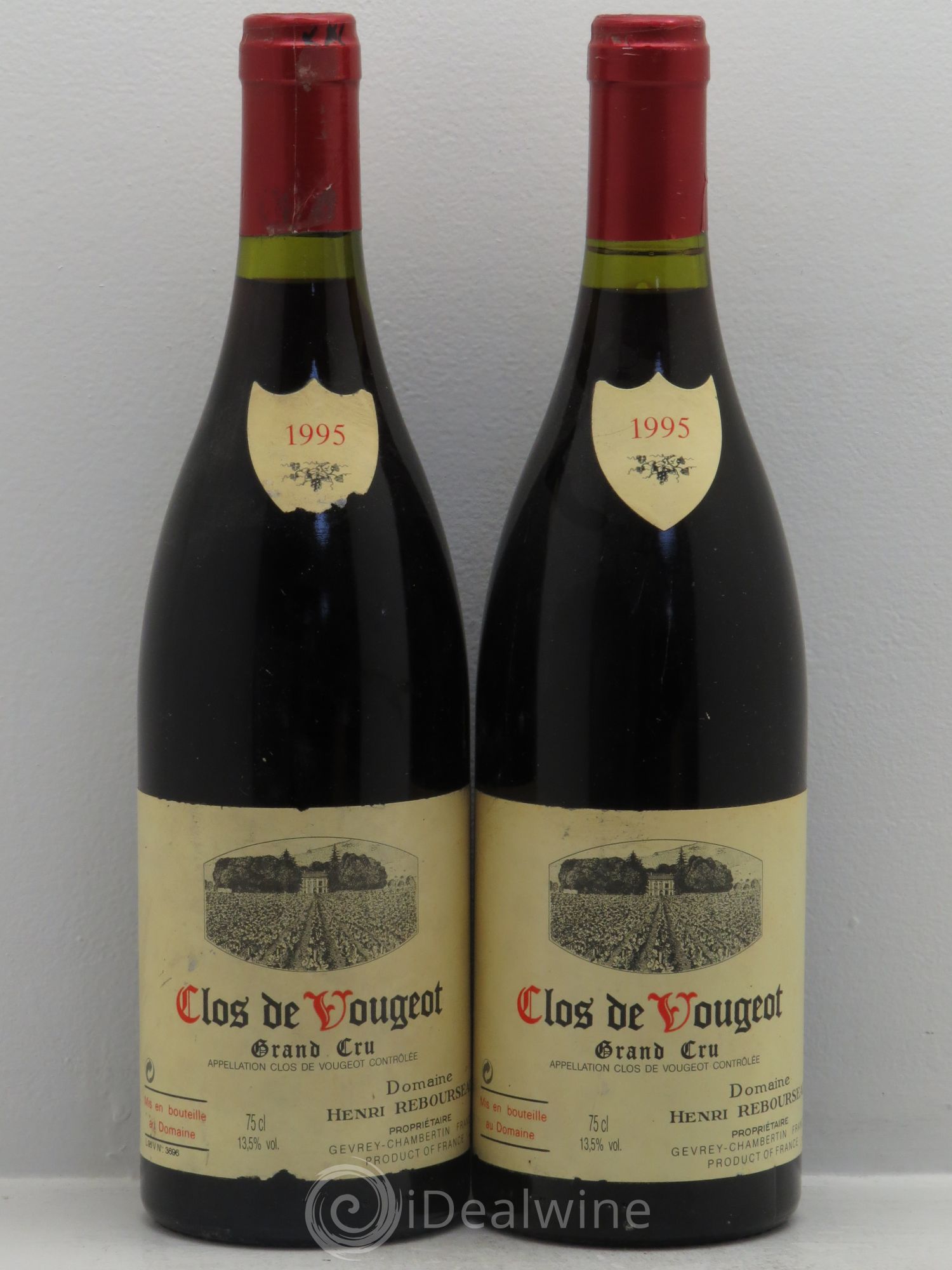Clos de Vougeot Grand Cru Henri Rebourseau (Domaine) 1995 - Lot de 2 bouteilles - 0