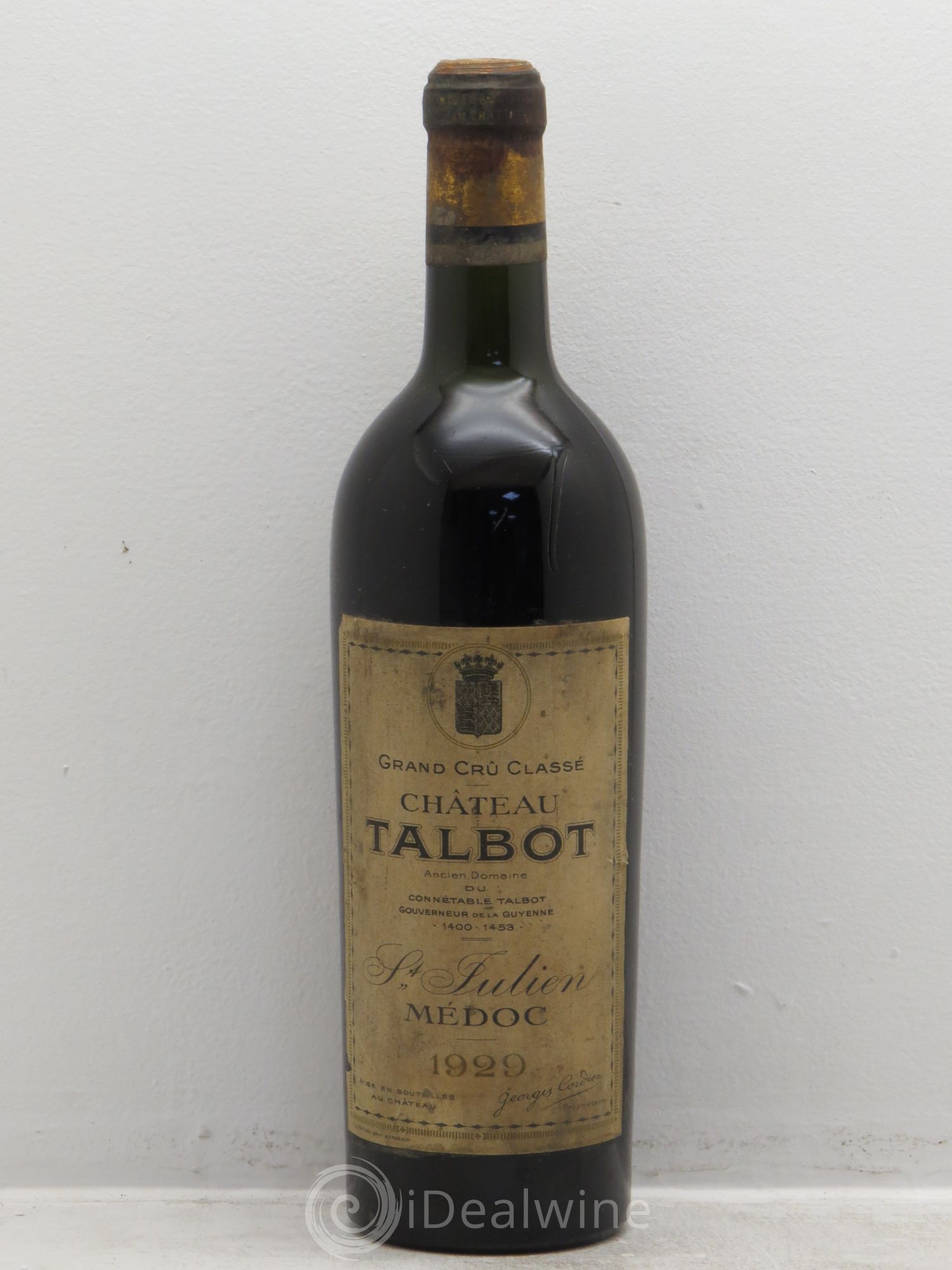 Château Talbot 4ème Grand Cru Classé 1929 - Lot de 1 bouteille - 0