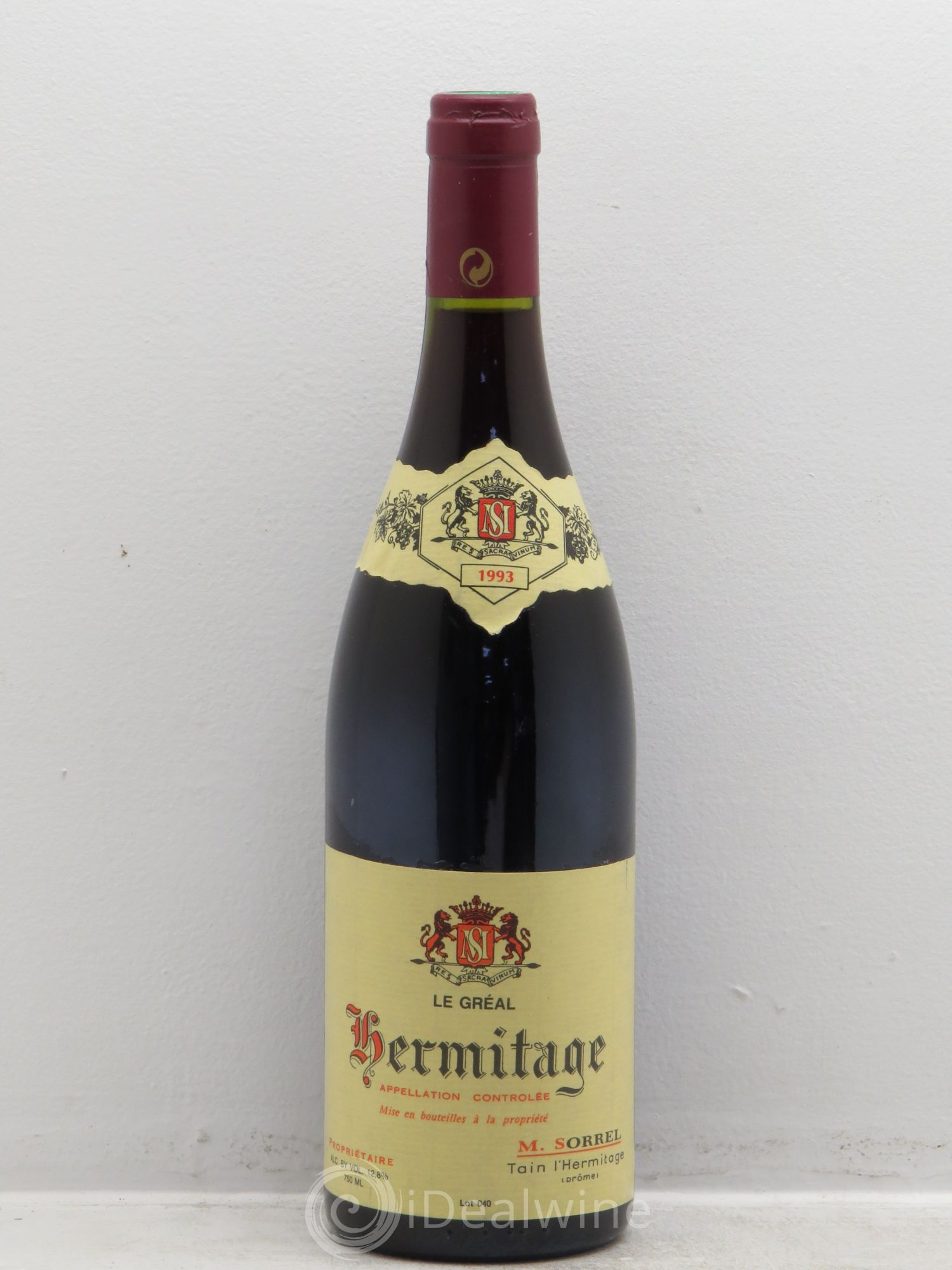 Hermitage Le Gréal Marc Sorrel 1993 - Lot de 1 bouteille - 0