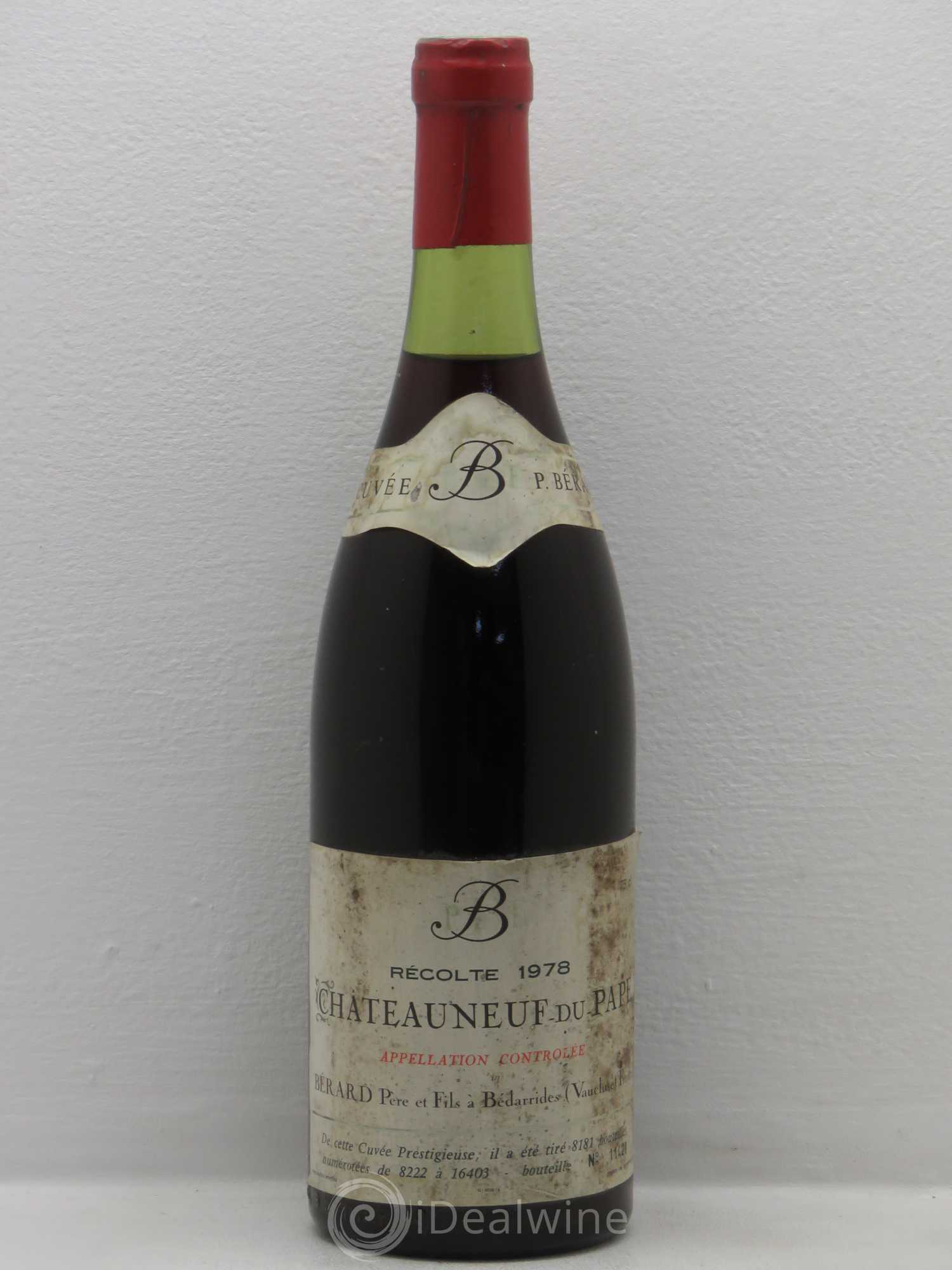 Châteauneuf-du-Pape Domaine Bérard Cuvée B 1978 - Posten von 1 Flasche - 0