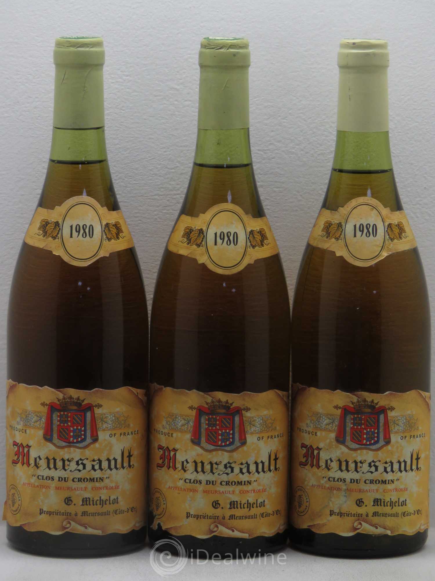 Meursault Clos du Cromin 1980 - Posten von 3 Flaschen - 0