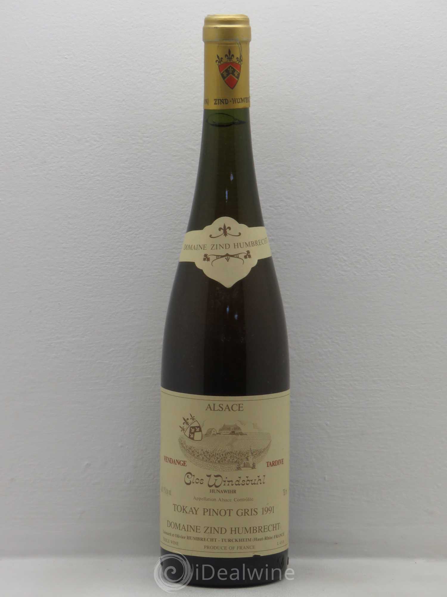 Alsace Pinot Gris (anciennement Tokay) Vendanges Tardives Clos Windsbuhl Zind-Humbrecht (Domaine) 1991 - Lot de 1 bouteille - 0