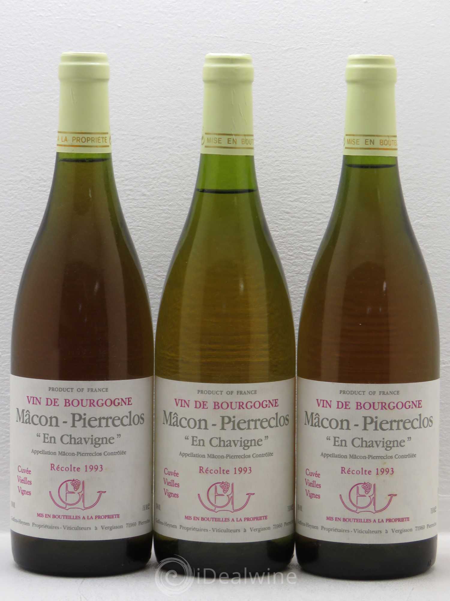 Mâcon-Pierreclos Le Chavigne Guffens-Heynen Cuvées vieilles vignes 1993 - Posten von 3 Flaschen - 0