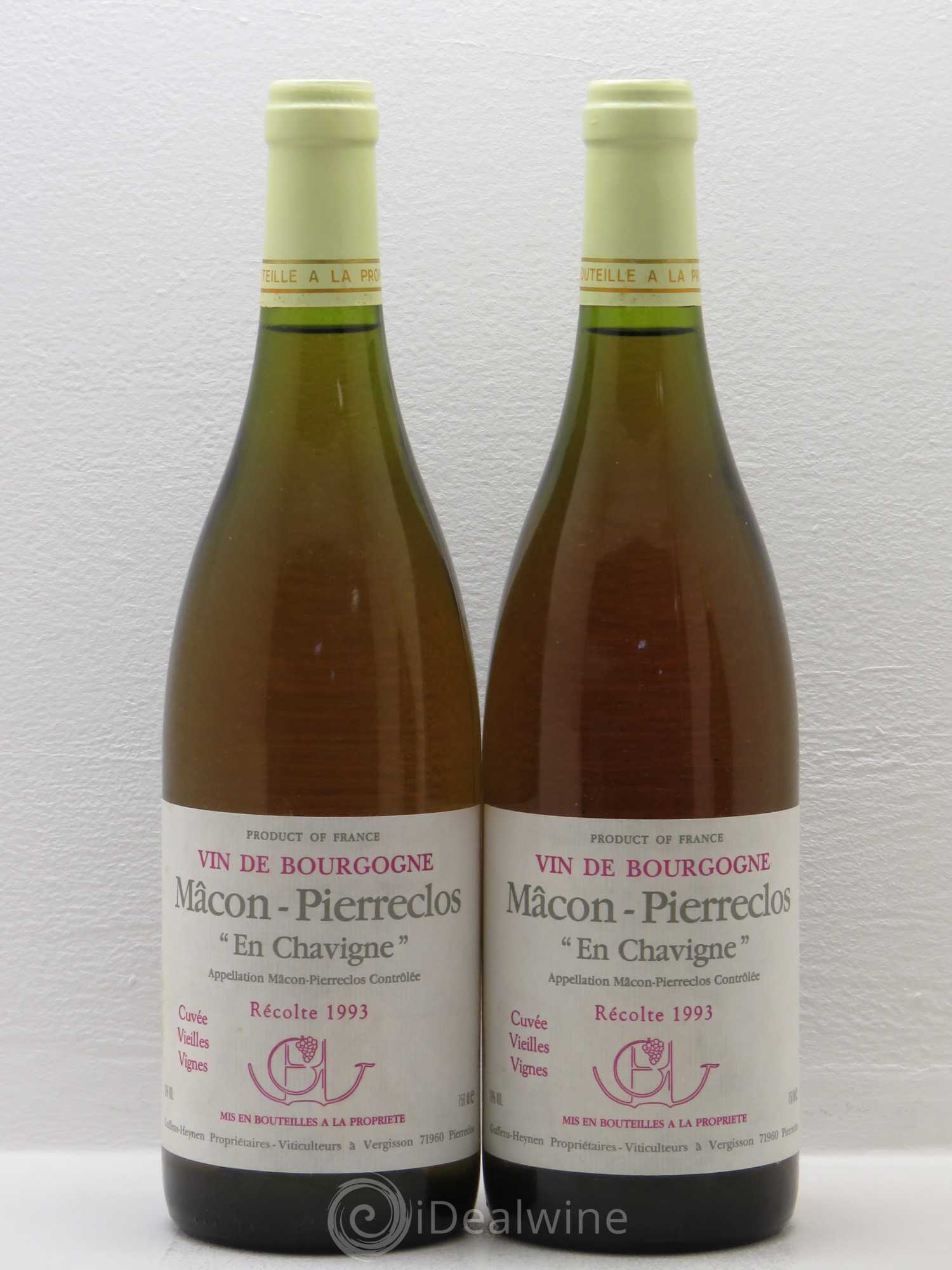 Mâcon-Pierreclos Le Chavigne Guffens-Heynen Cuvées vieilles vignes 1993 - Posten von 2 Flaschen - 0