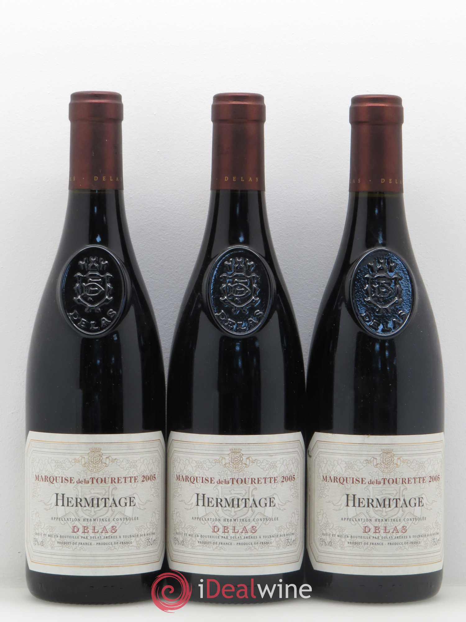 Hermitage Marquise de la Tourette Delas Frères 2005 - Lot de 3 bouteilles - 0