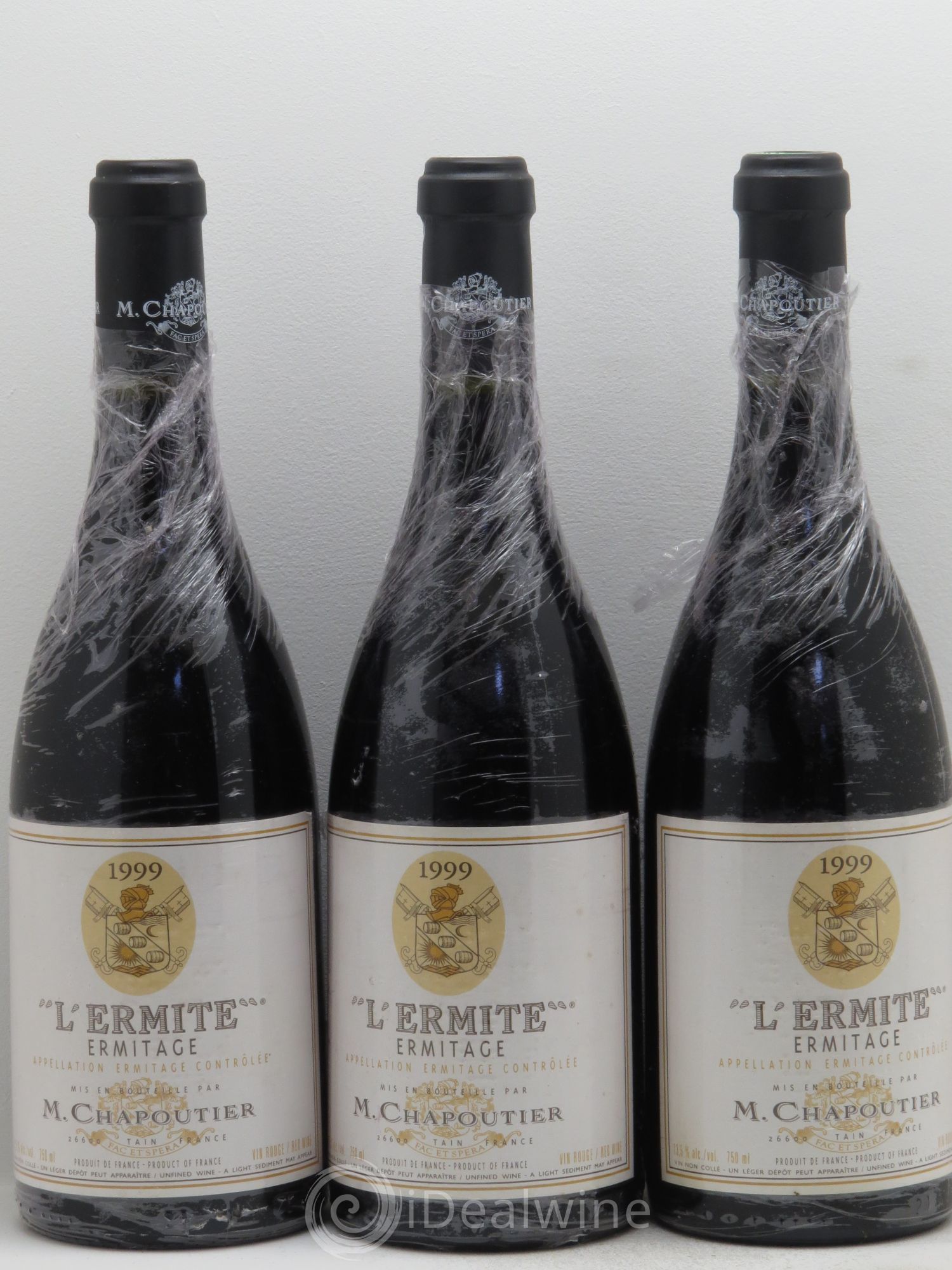 Hermitage Ermitage l'Ermite Chapoutier 1999 - Lot de 3 bouteilles - 0
